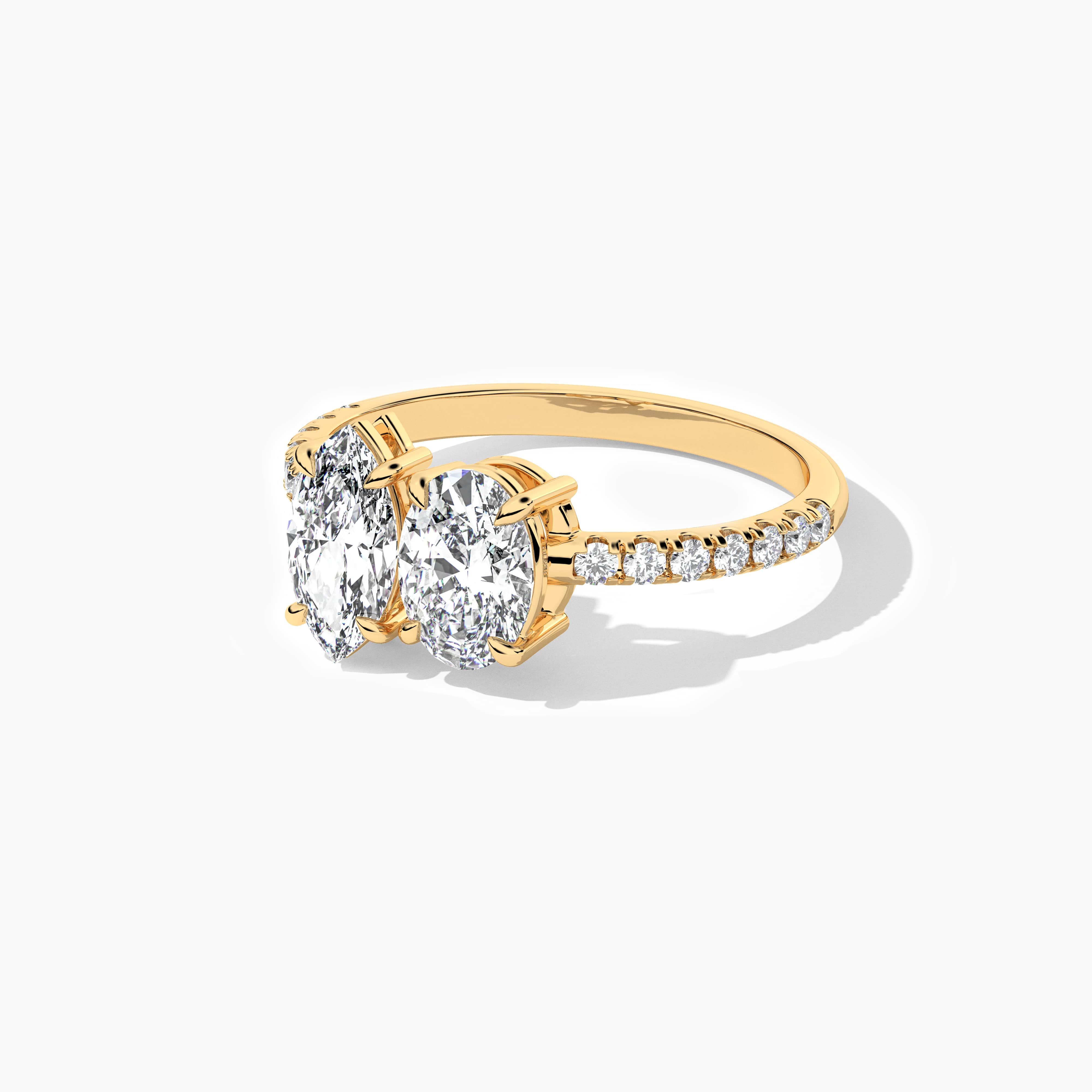 Marquise Oval Lab Diamond Toi-Et-Moi Engagement Ring