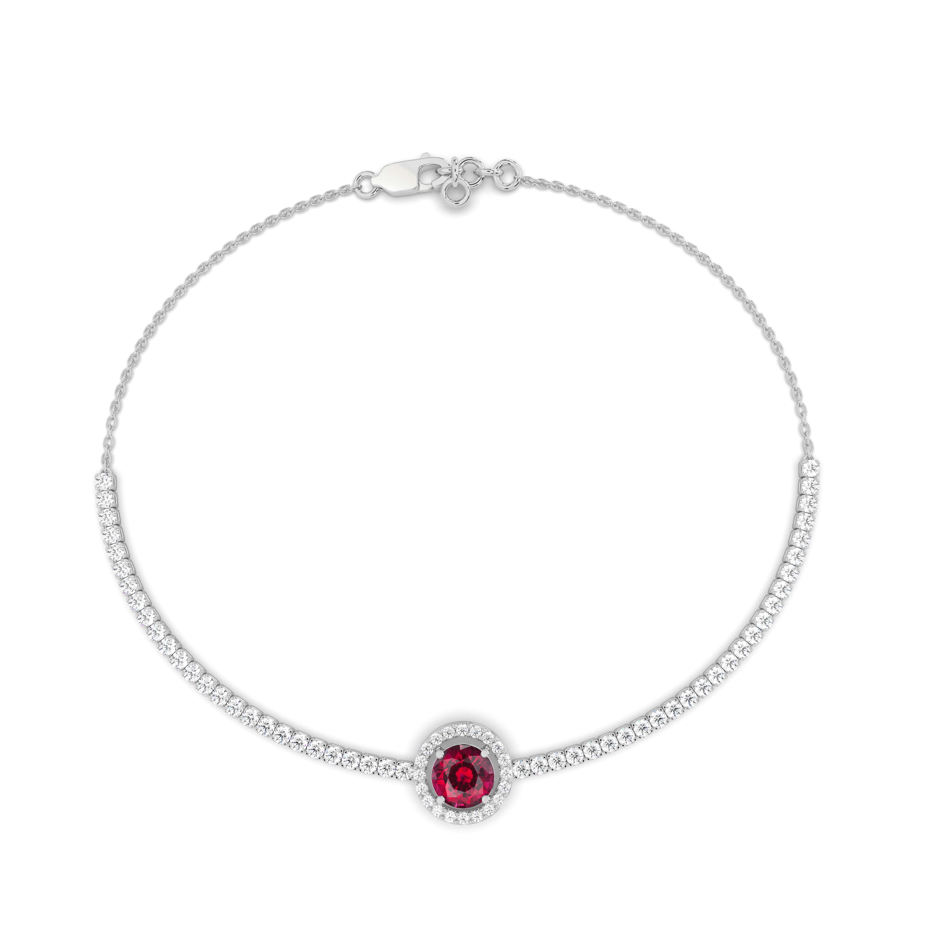 Round Halo Chain Diamond Bracelet