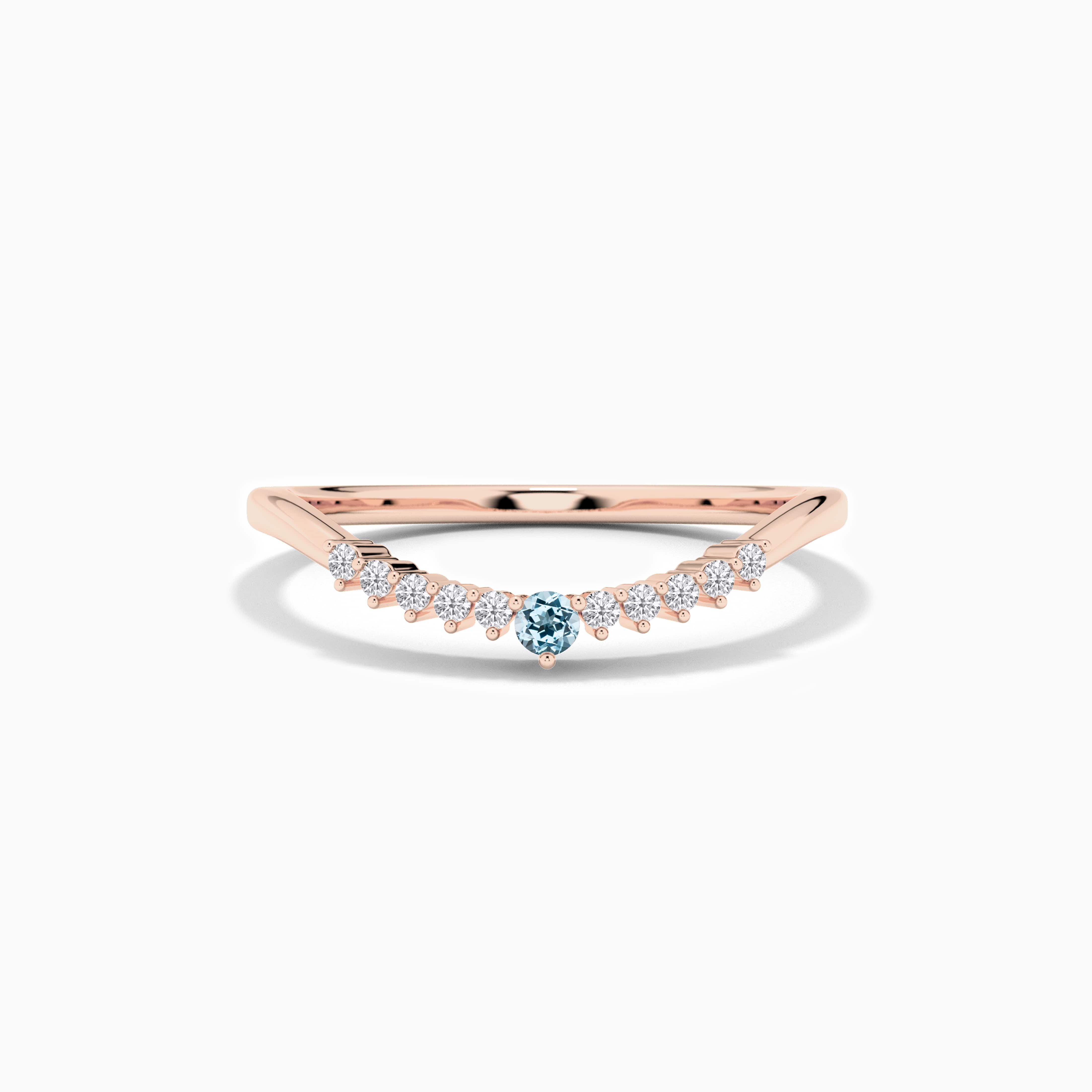 Birthstone and Round Stackable Diamond Ring