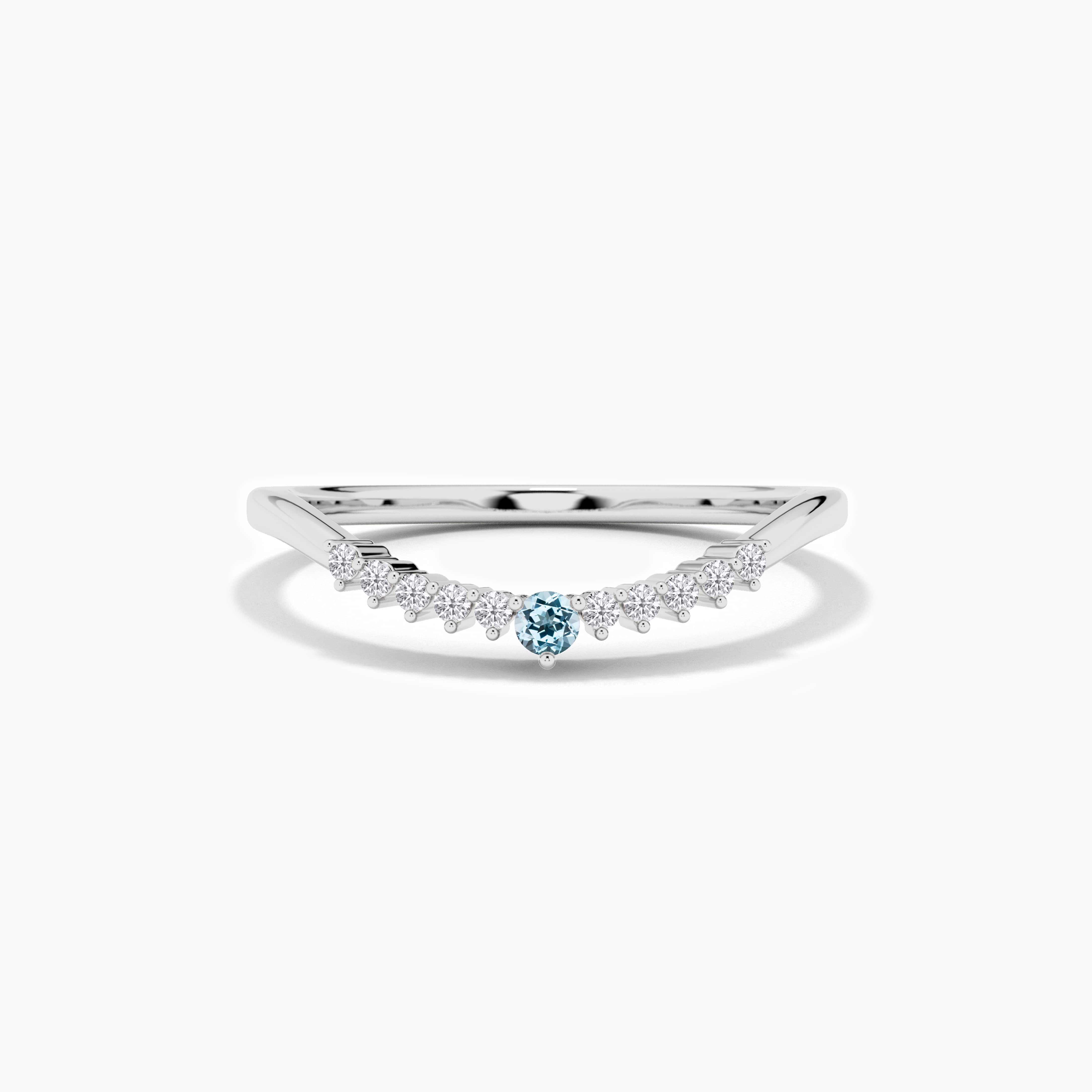 Birthstone and Round Stackable Diamond Ring