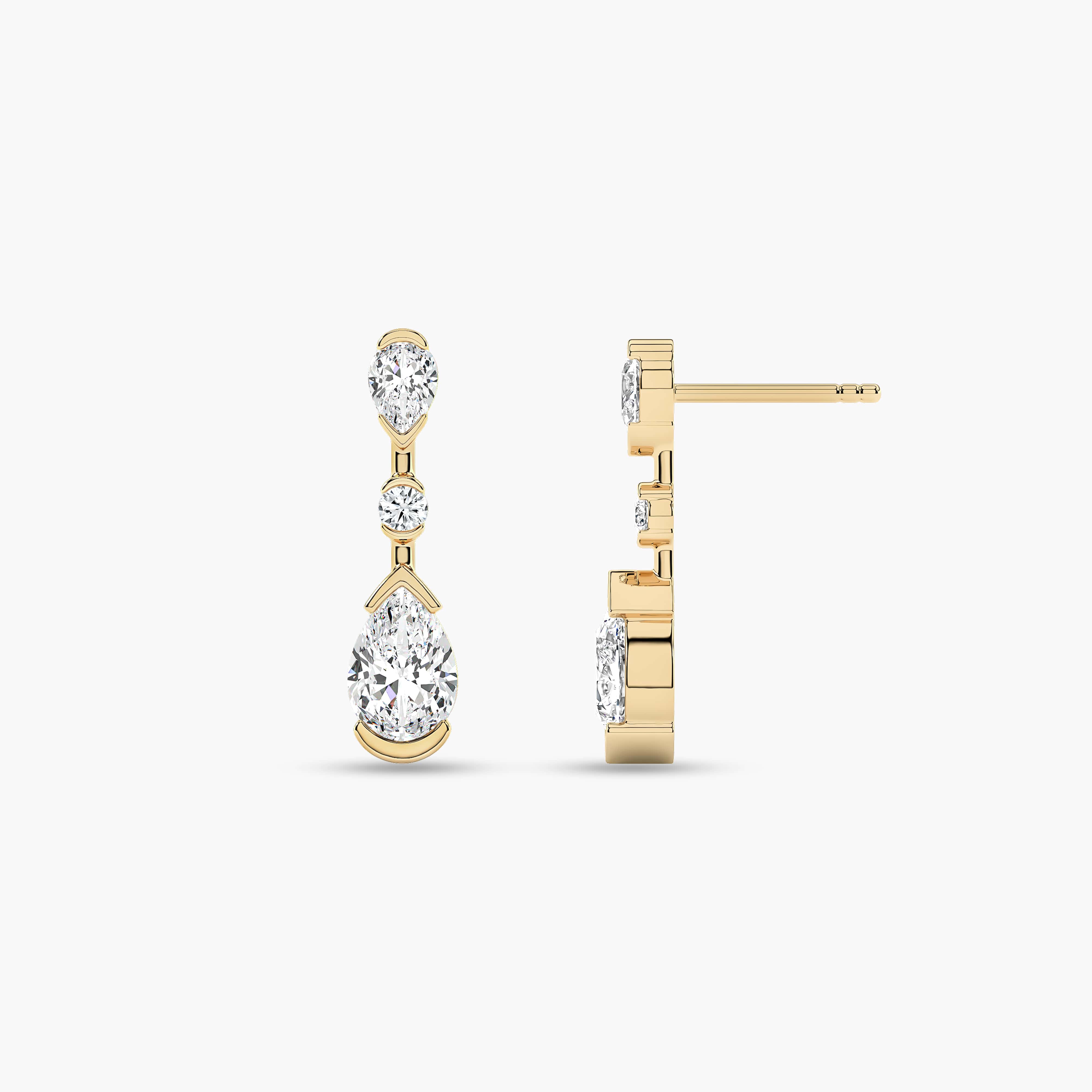 gold and diamond drop earrings