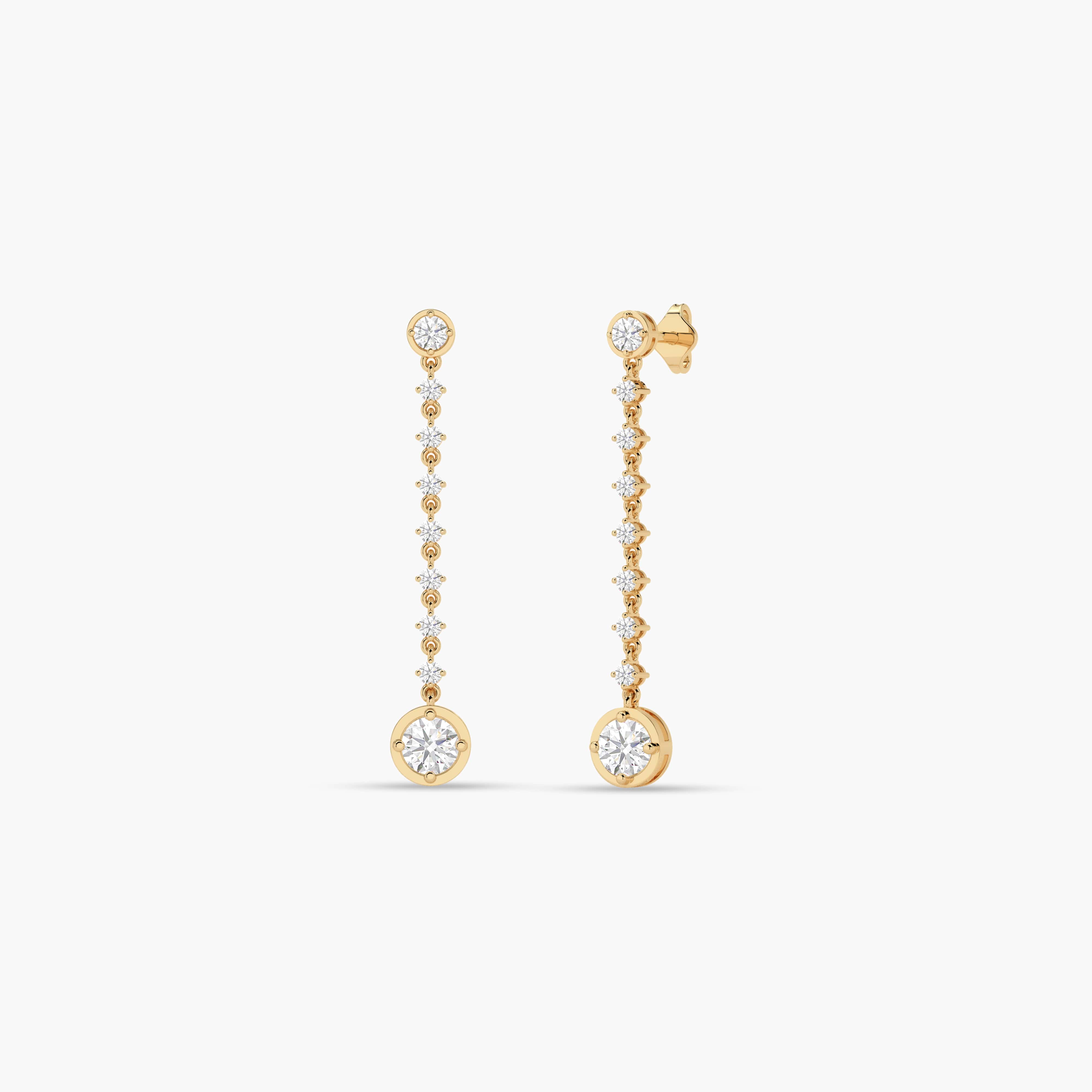 Yellow gold diamond drop earrings