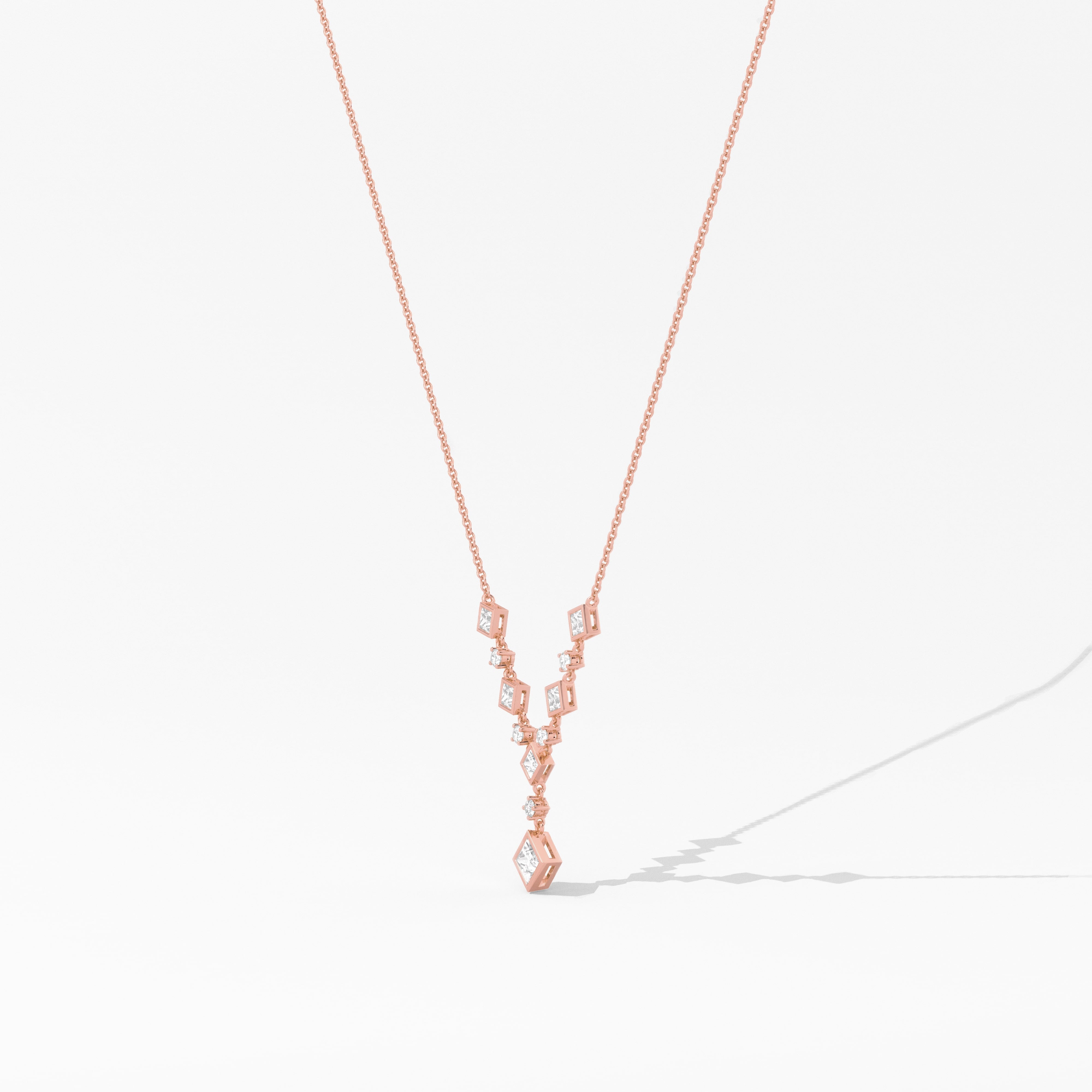 Moissanite diamond lariat necklace