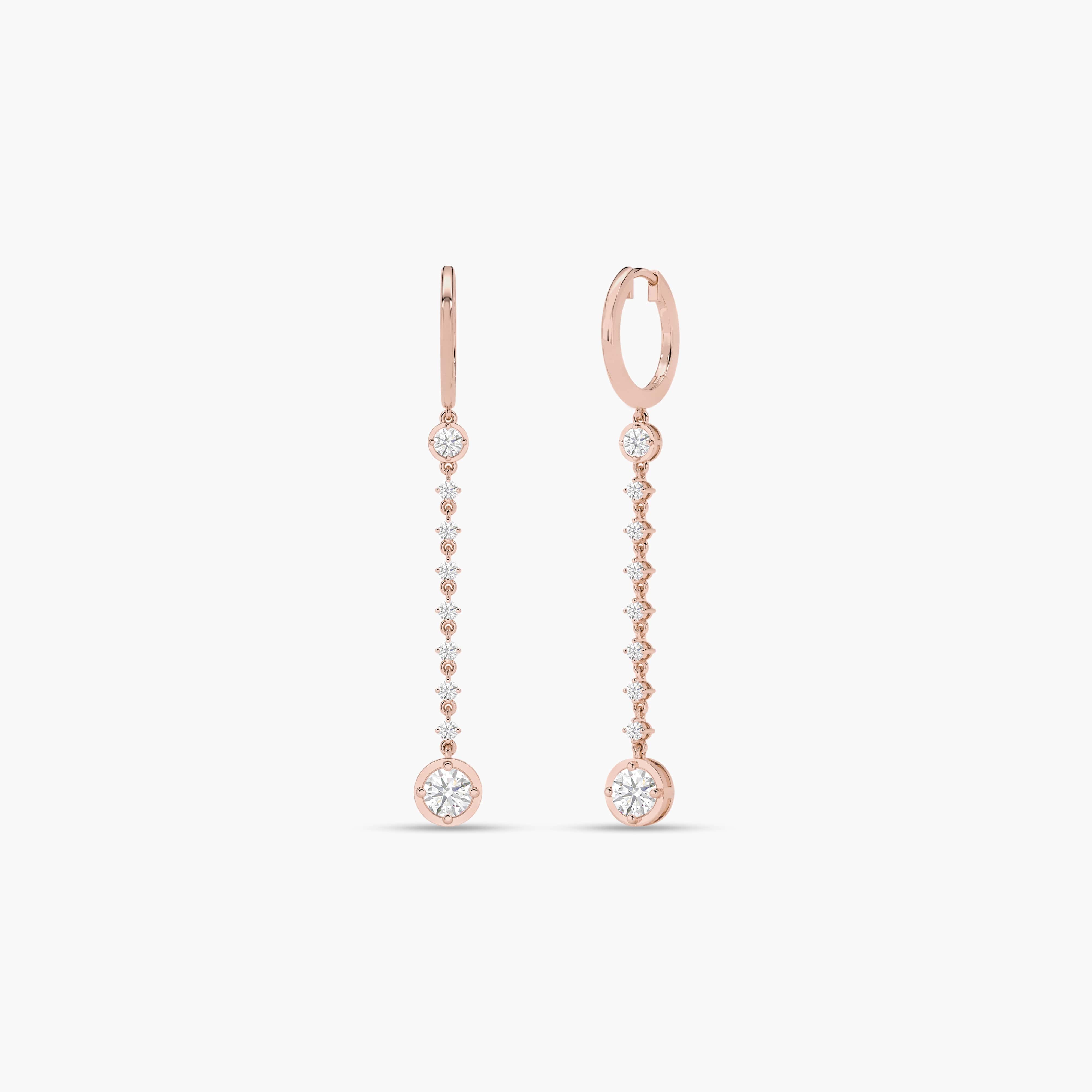 diamond lariat drop necklace In rose gold 