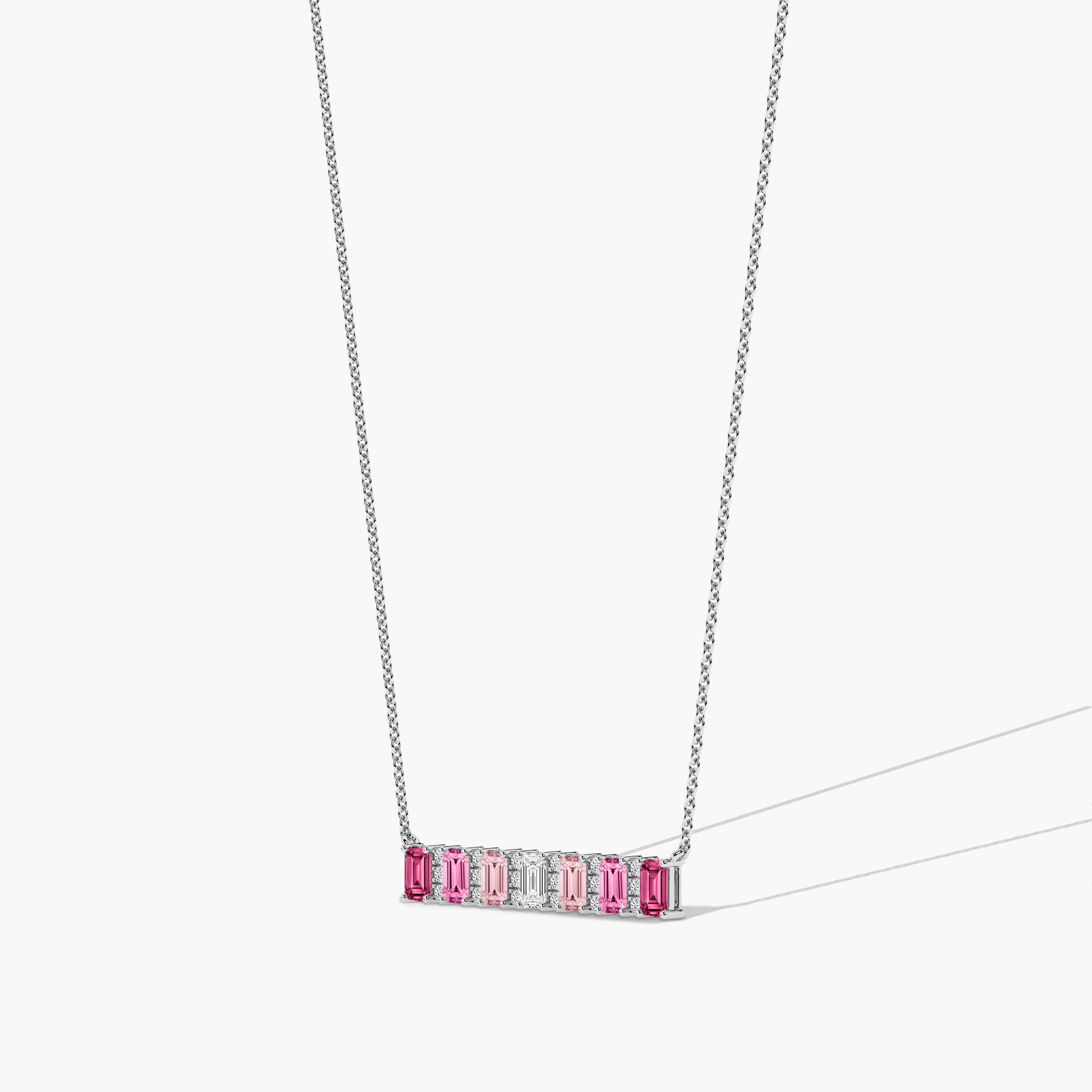 pink and red gemstones necklace