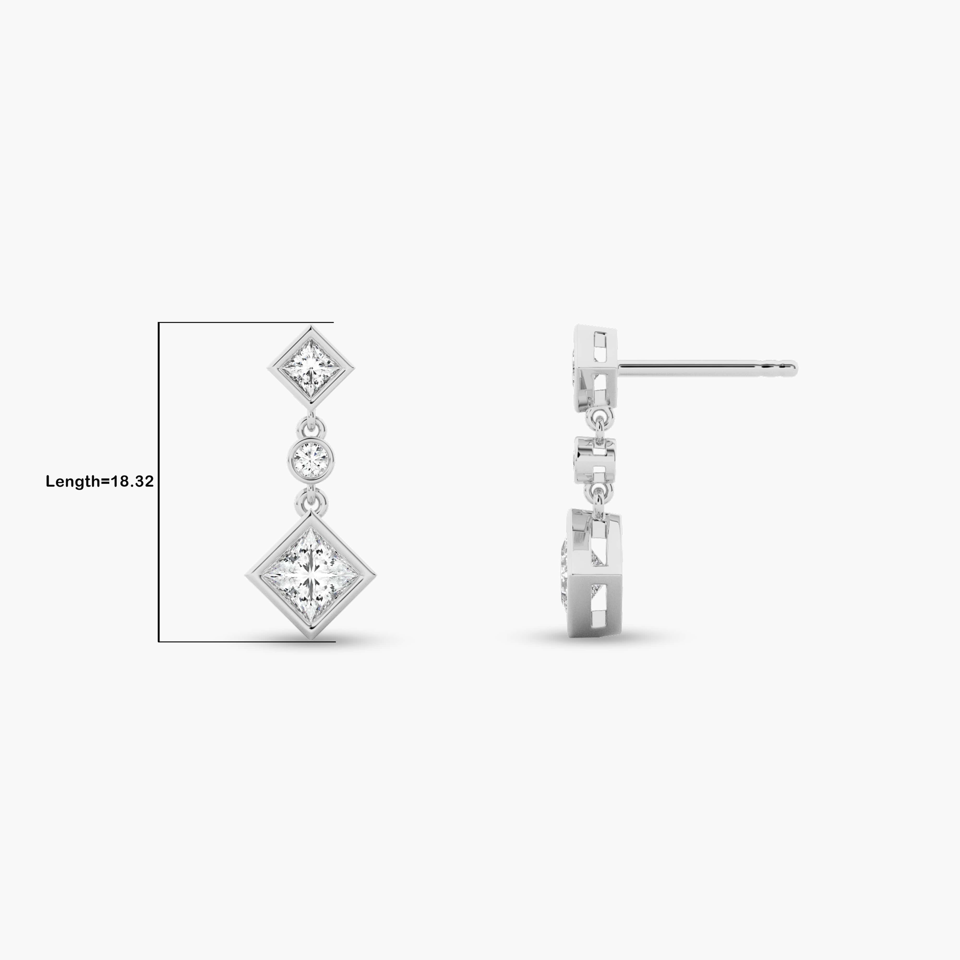 14k moissanite drop earring 