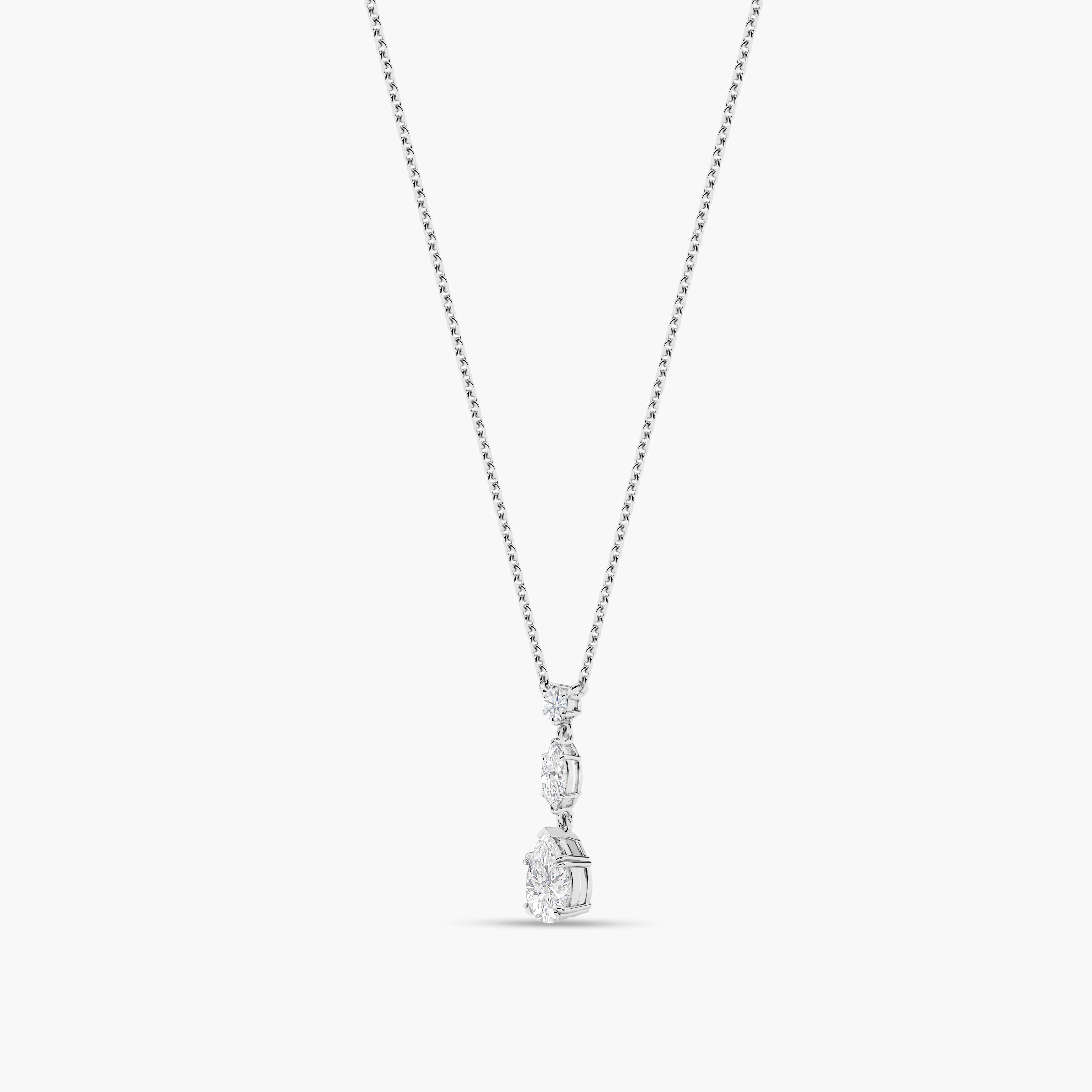 14K diamond drop necklace gold​