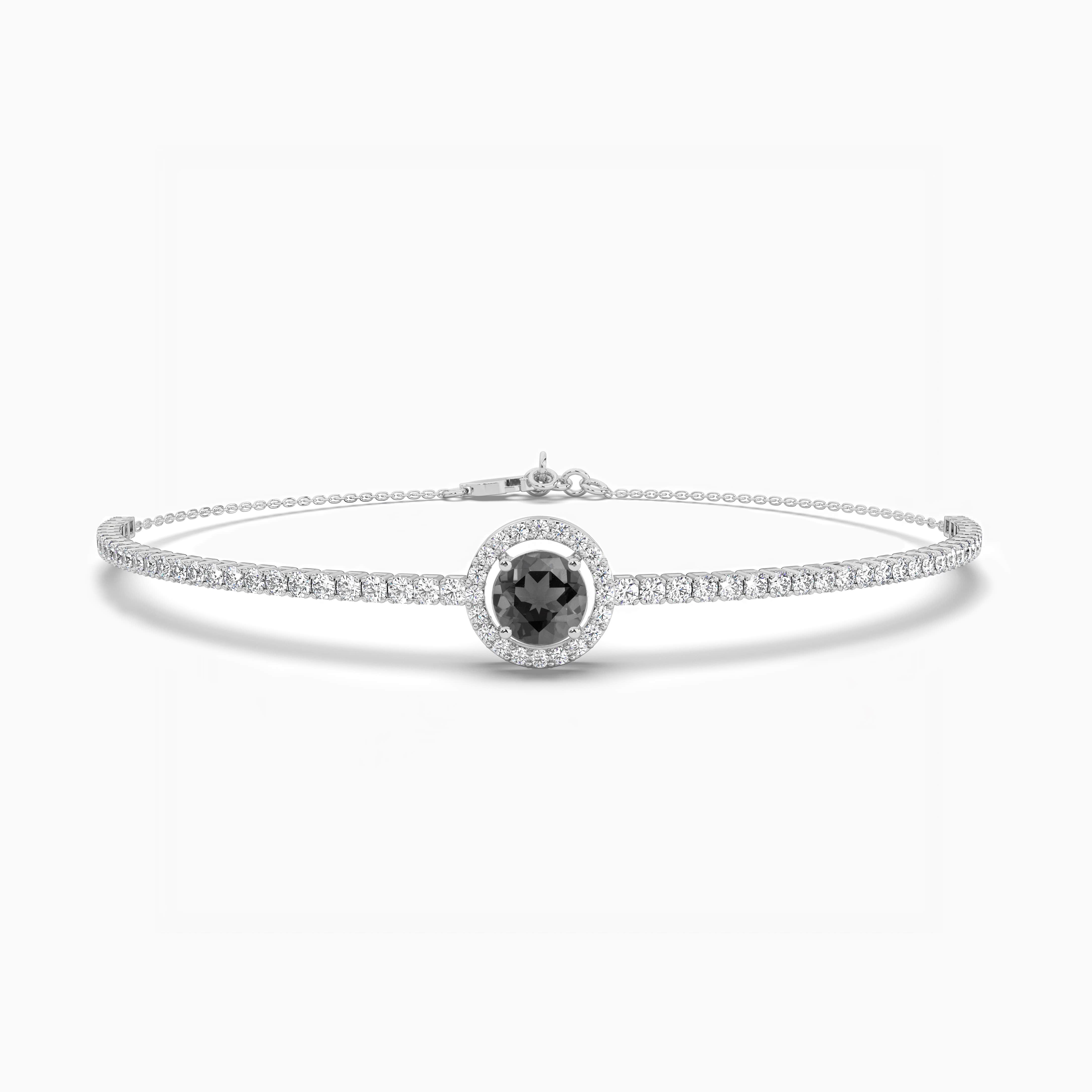 Floating Halo Diamond Bracelet – Solitaire Jewels
