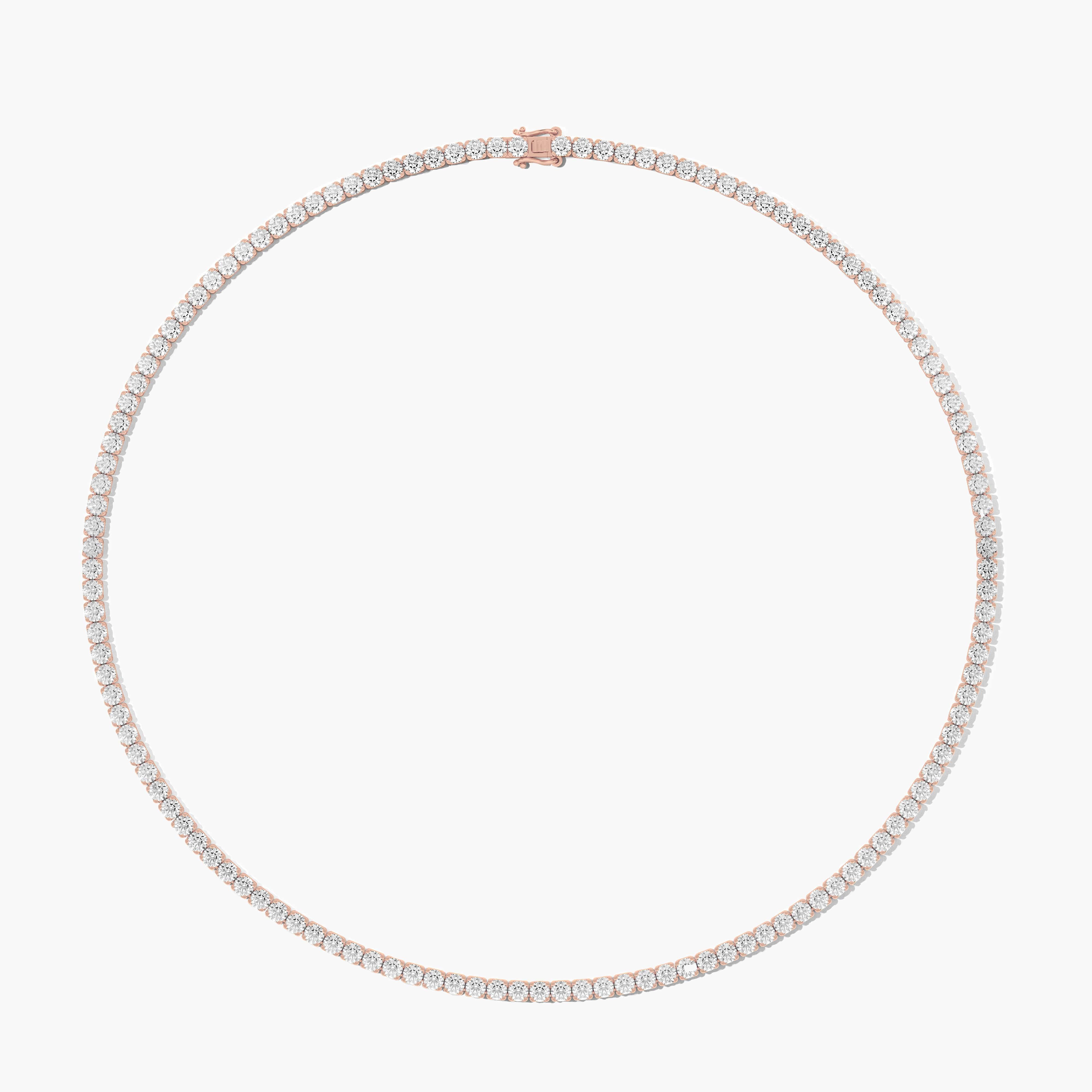 Round Lab Diamond Tennis Necklace