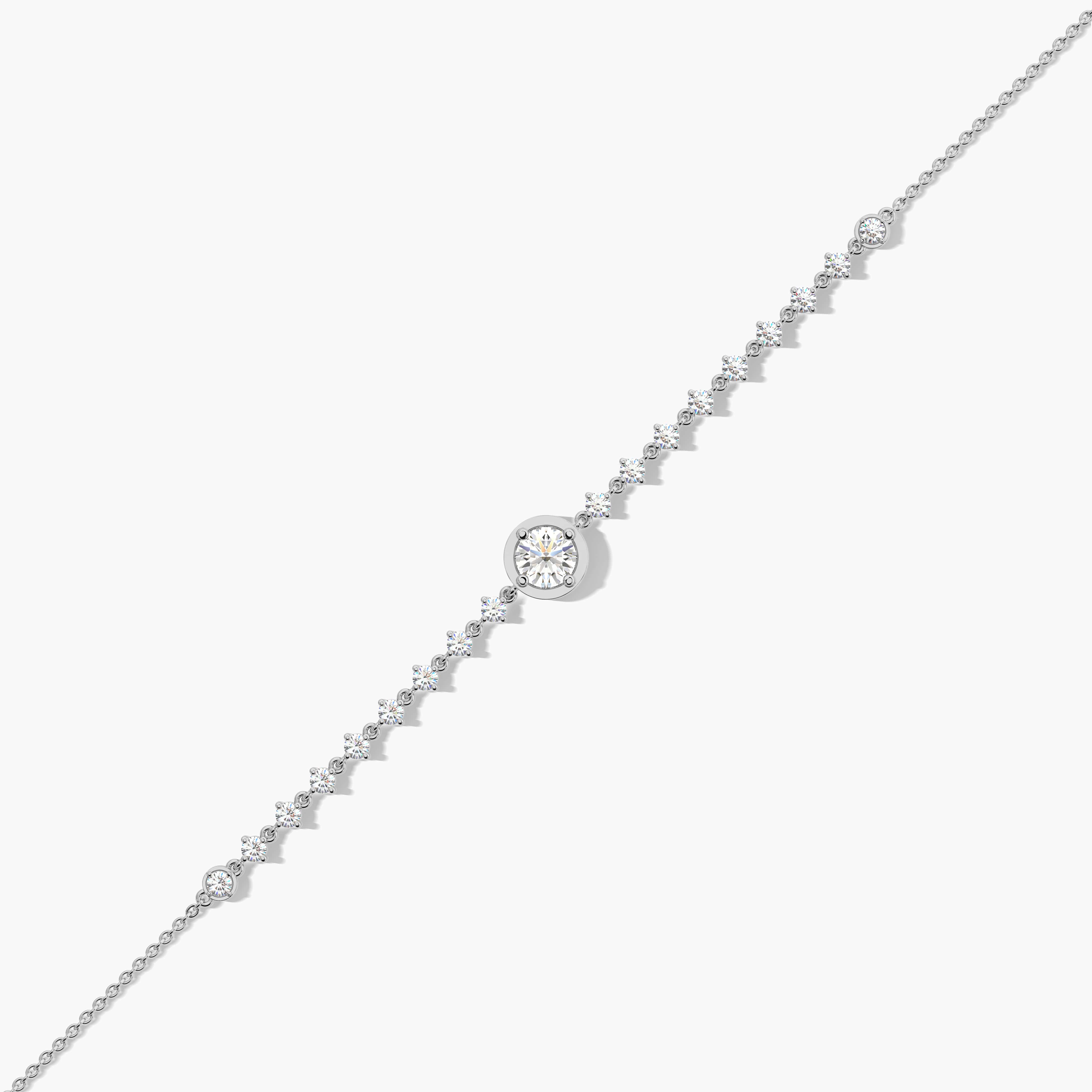 14k white gold lab tennis bracelet diamond​