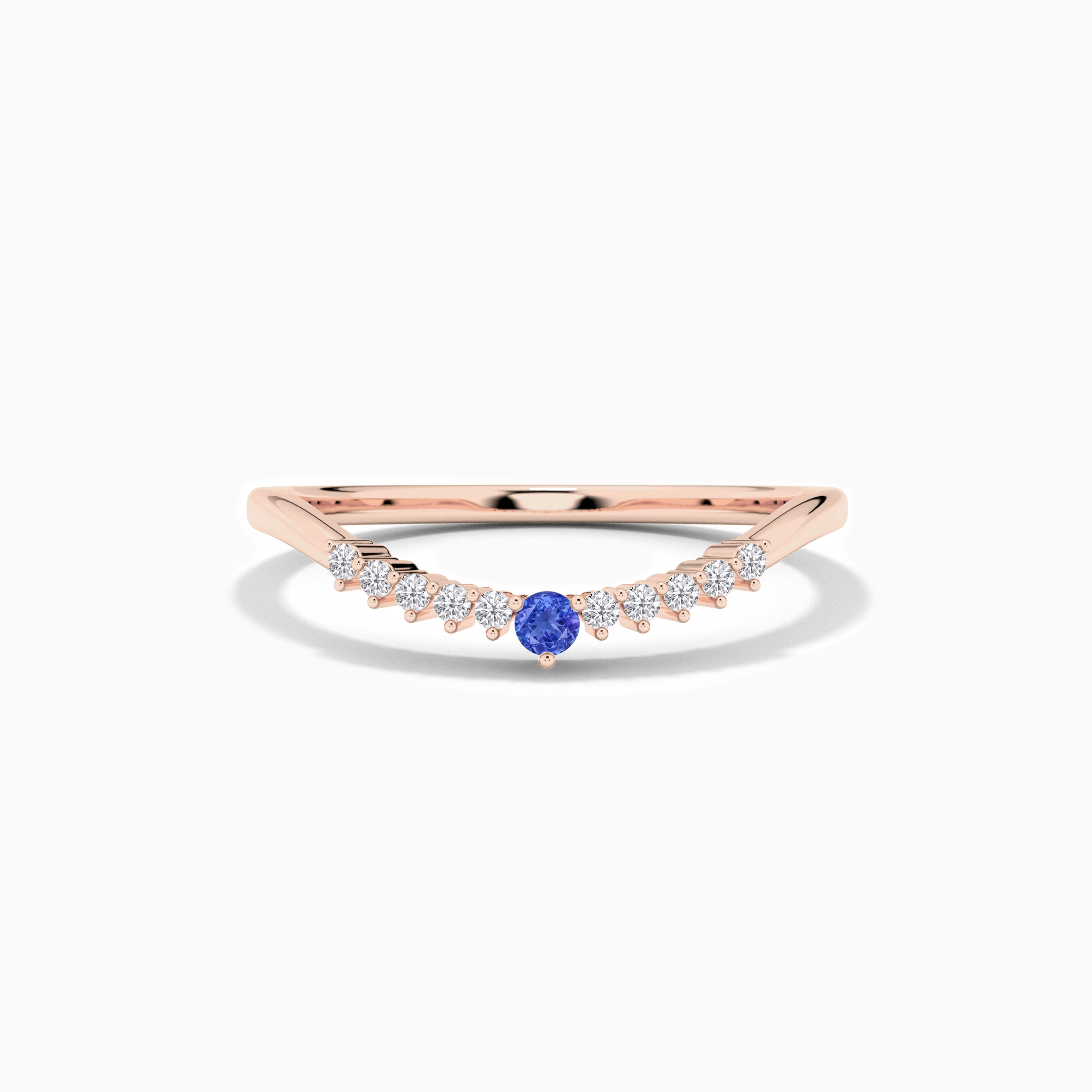 Birthstone and Round Stackable Diamond Ring