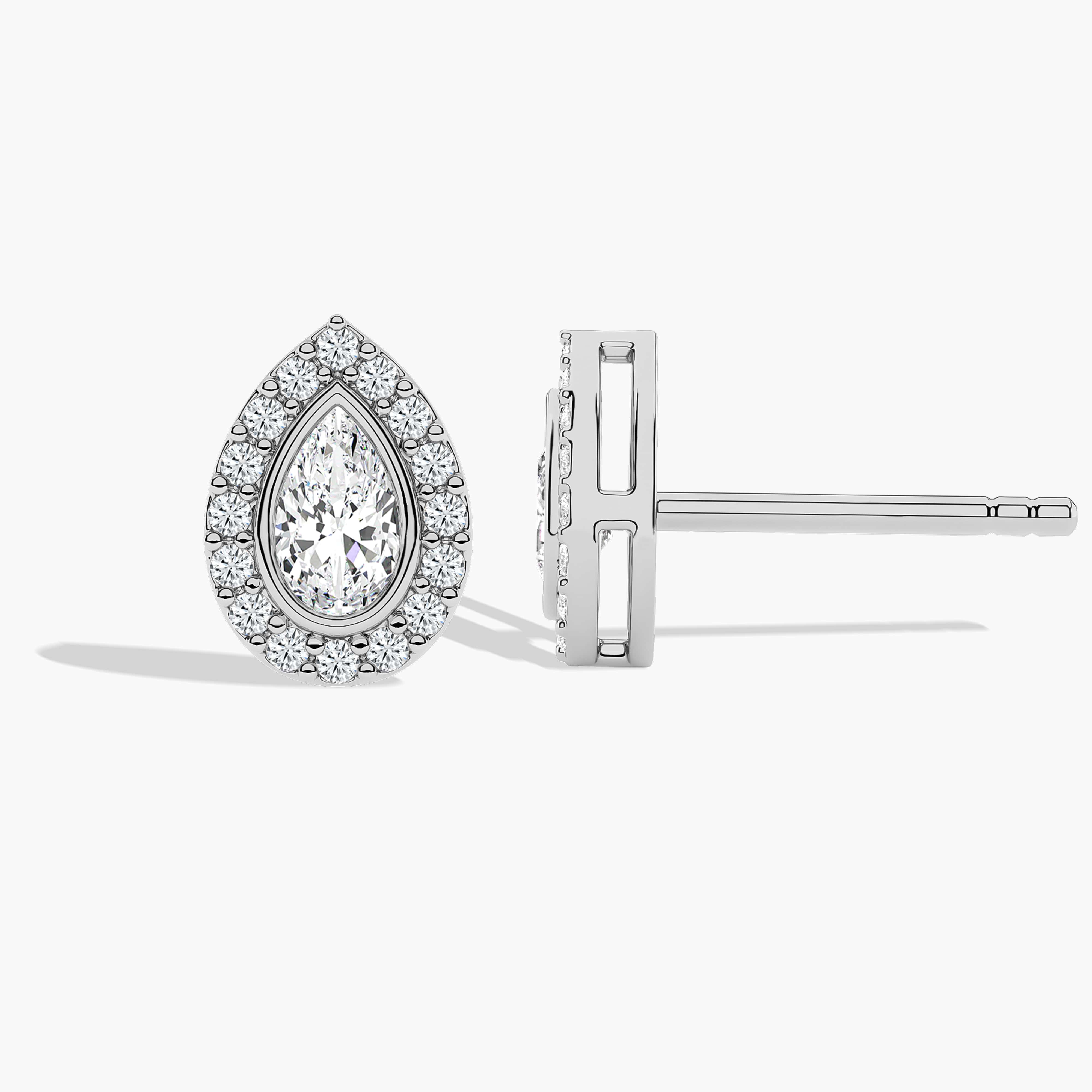 teardrop diamond earrings​ silver 