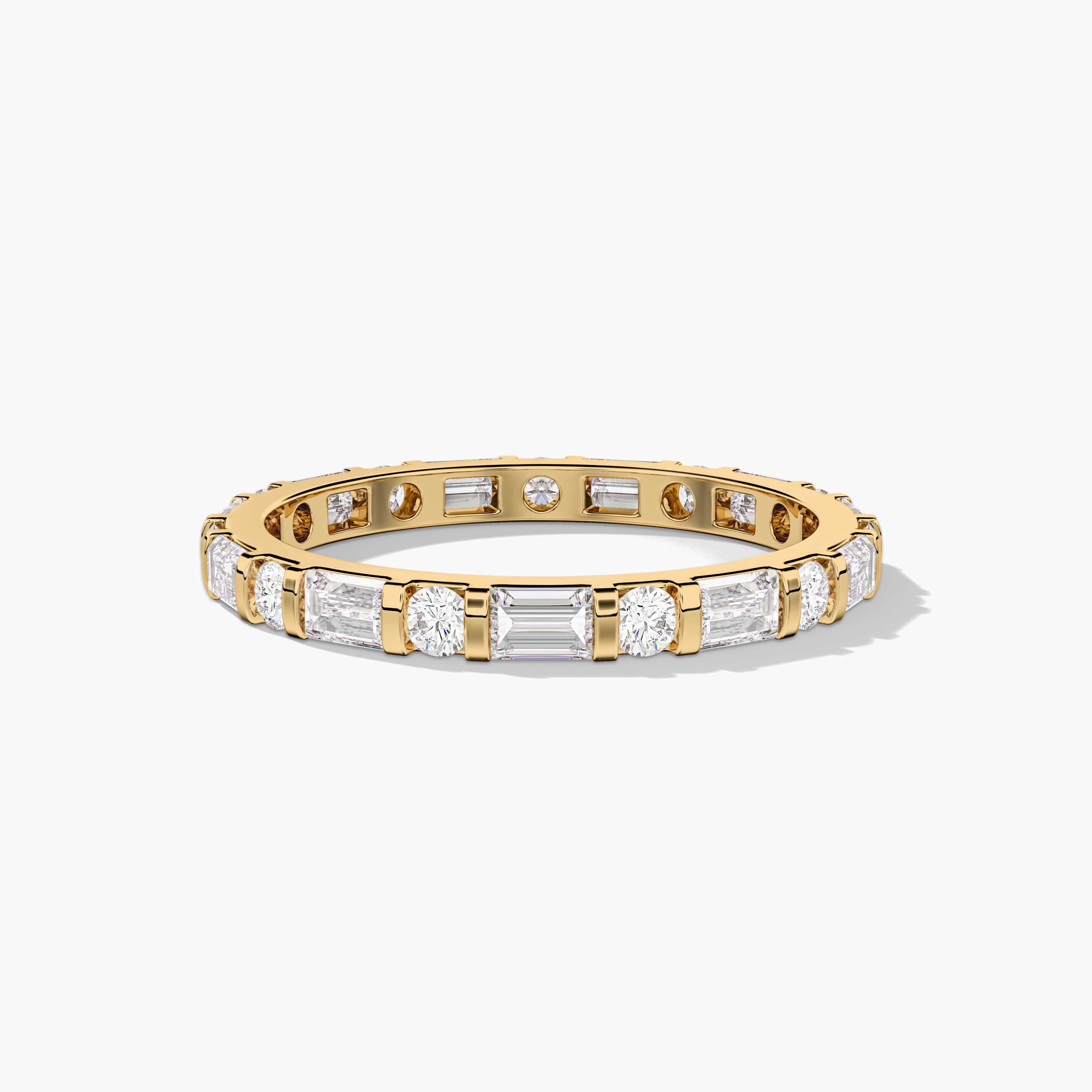 Baguette and Round Diamond Band
