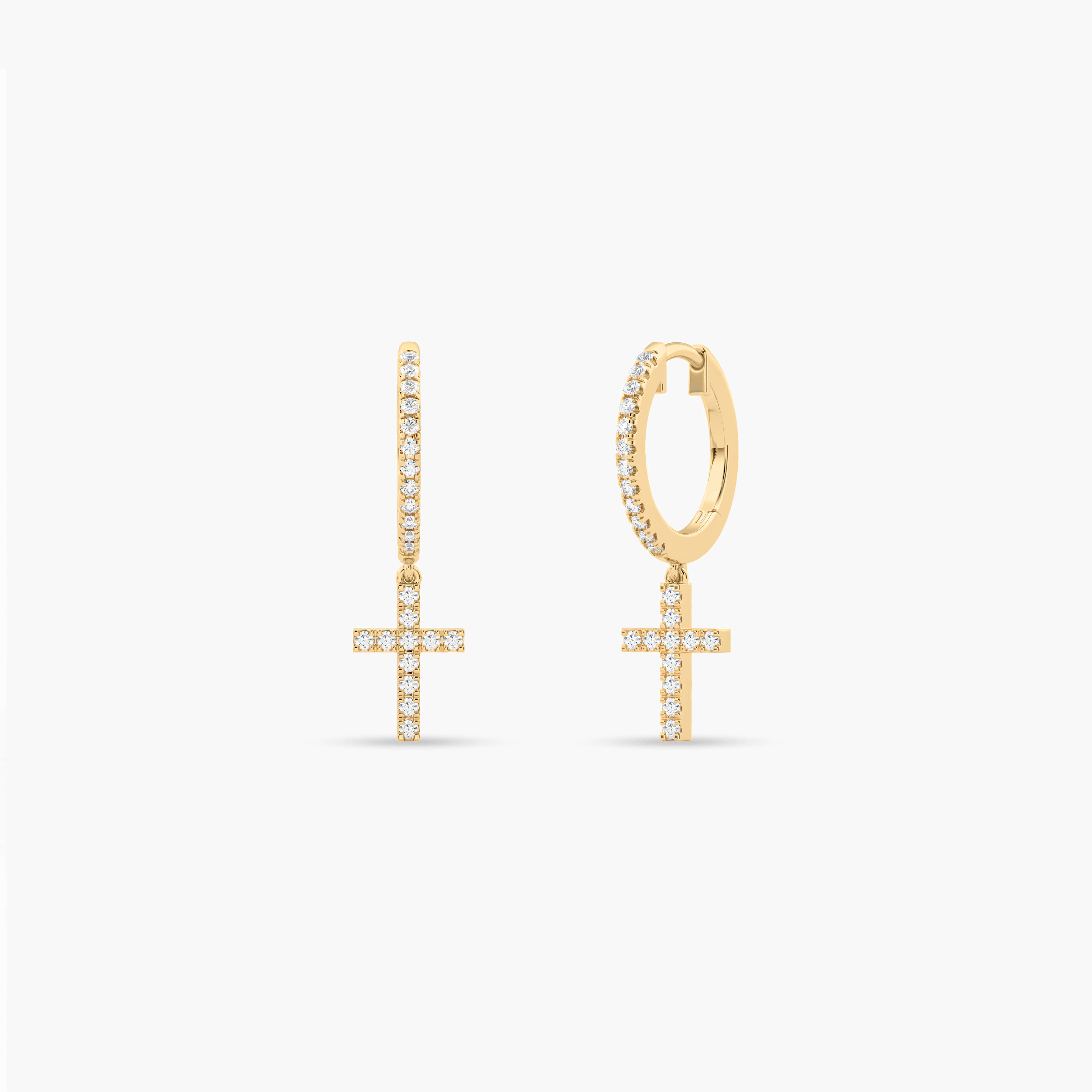 cross earrings diamond