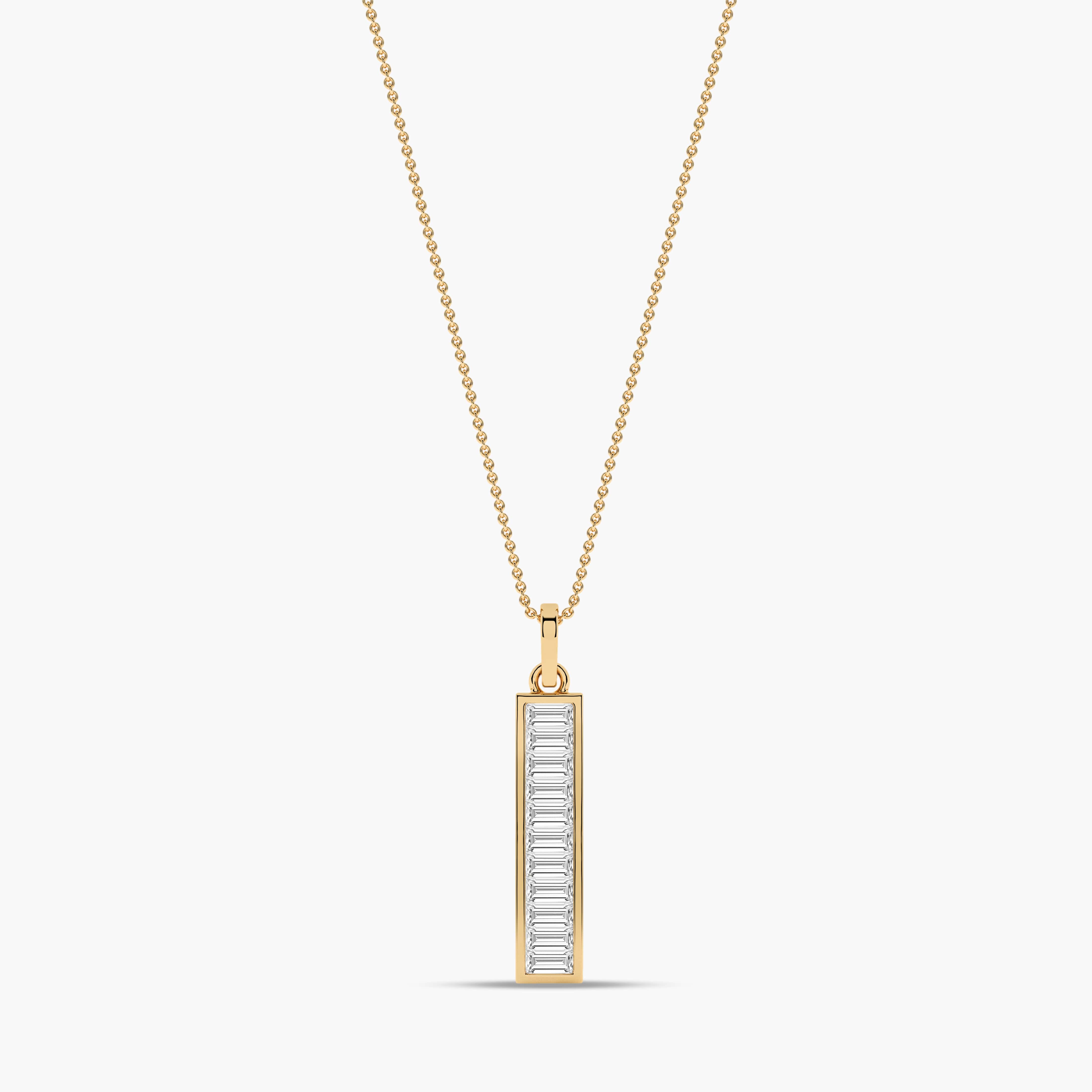 diamond baguette necklace​