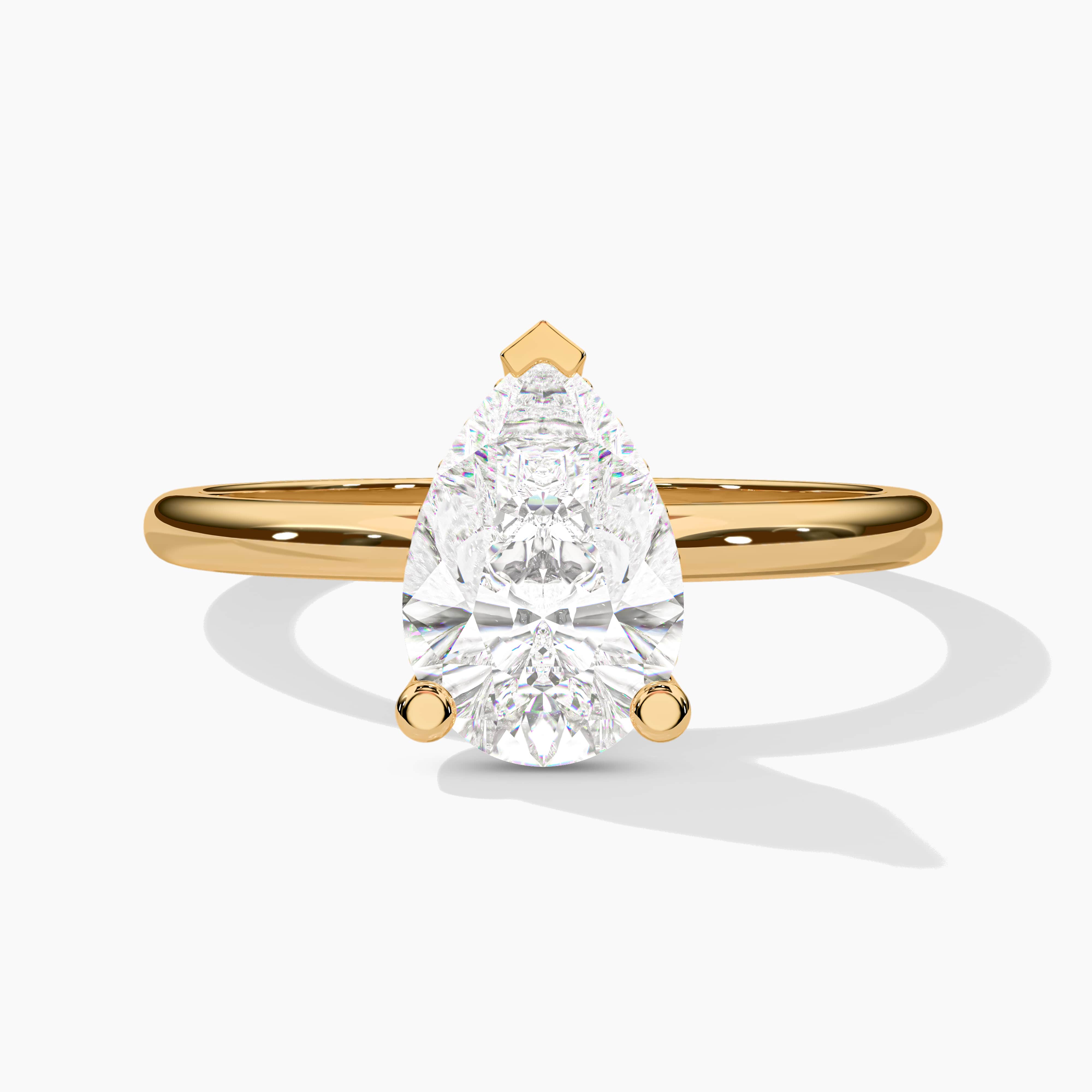 pear shaped hidden halo engagement ring