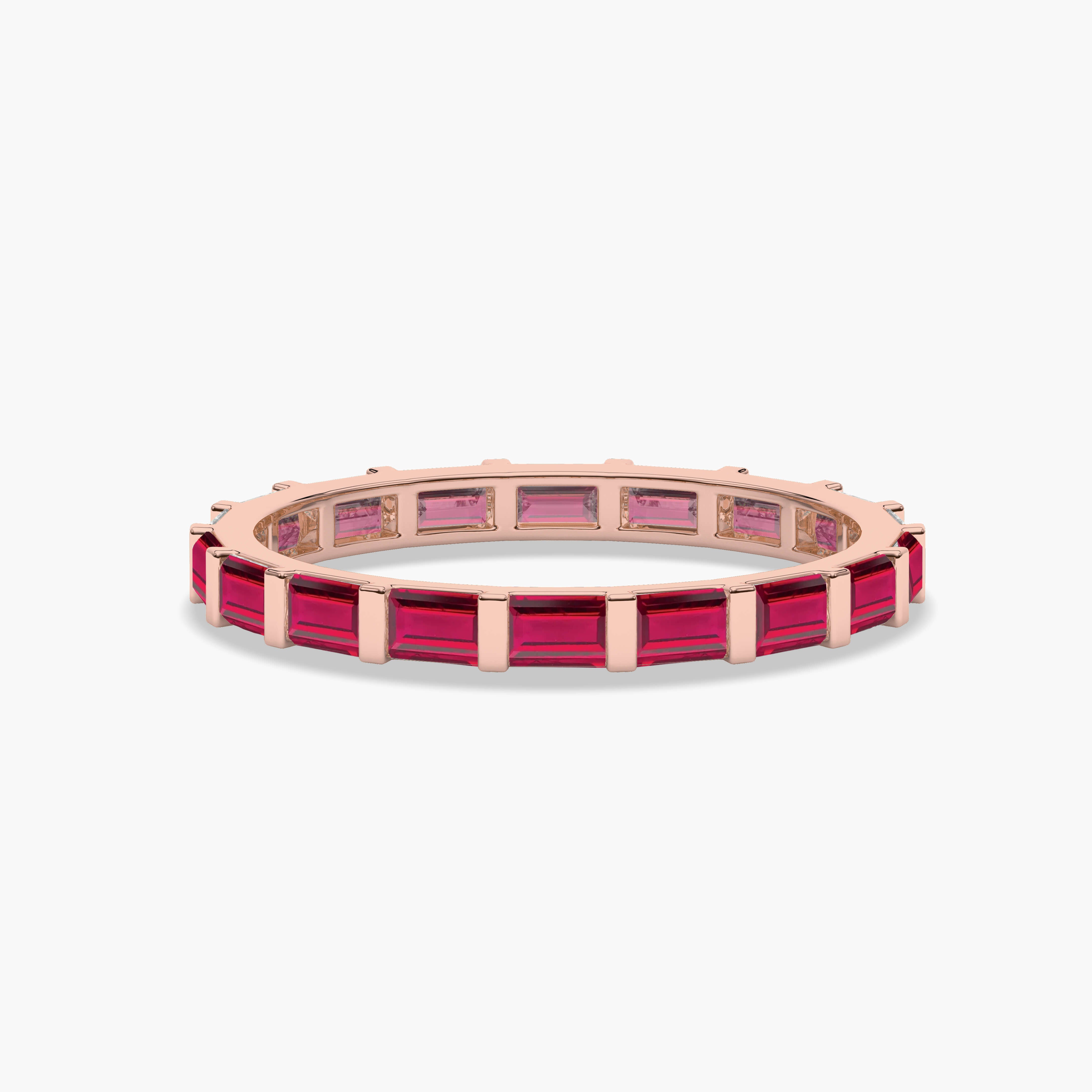 Ruby baguette full eternity band