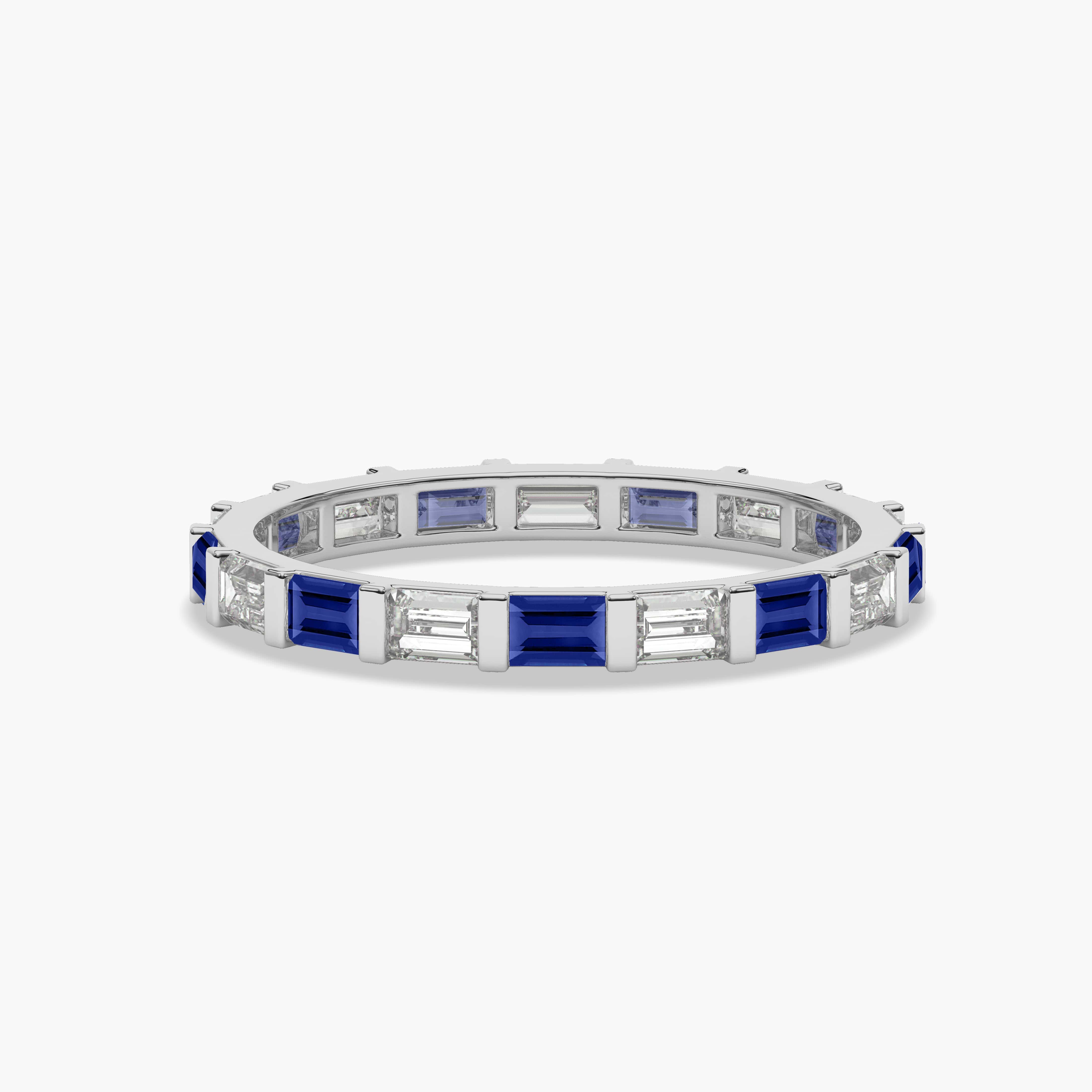Sapphire Diamond Wedding Band​
