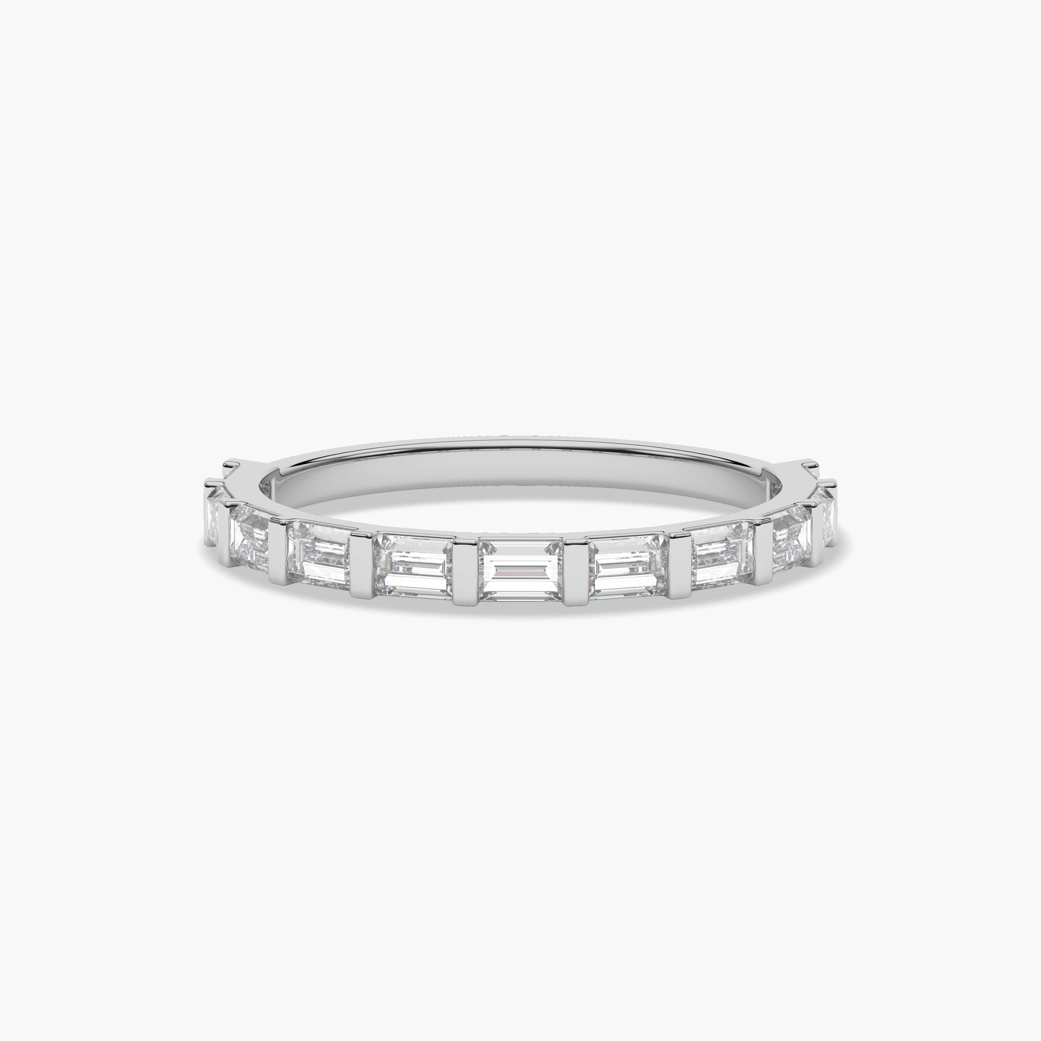 Bar Set Thin Baguette Wedding Band