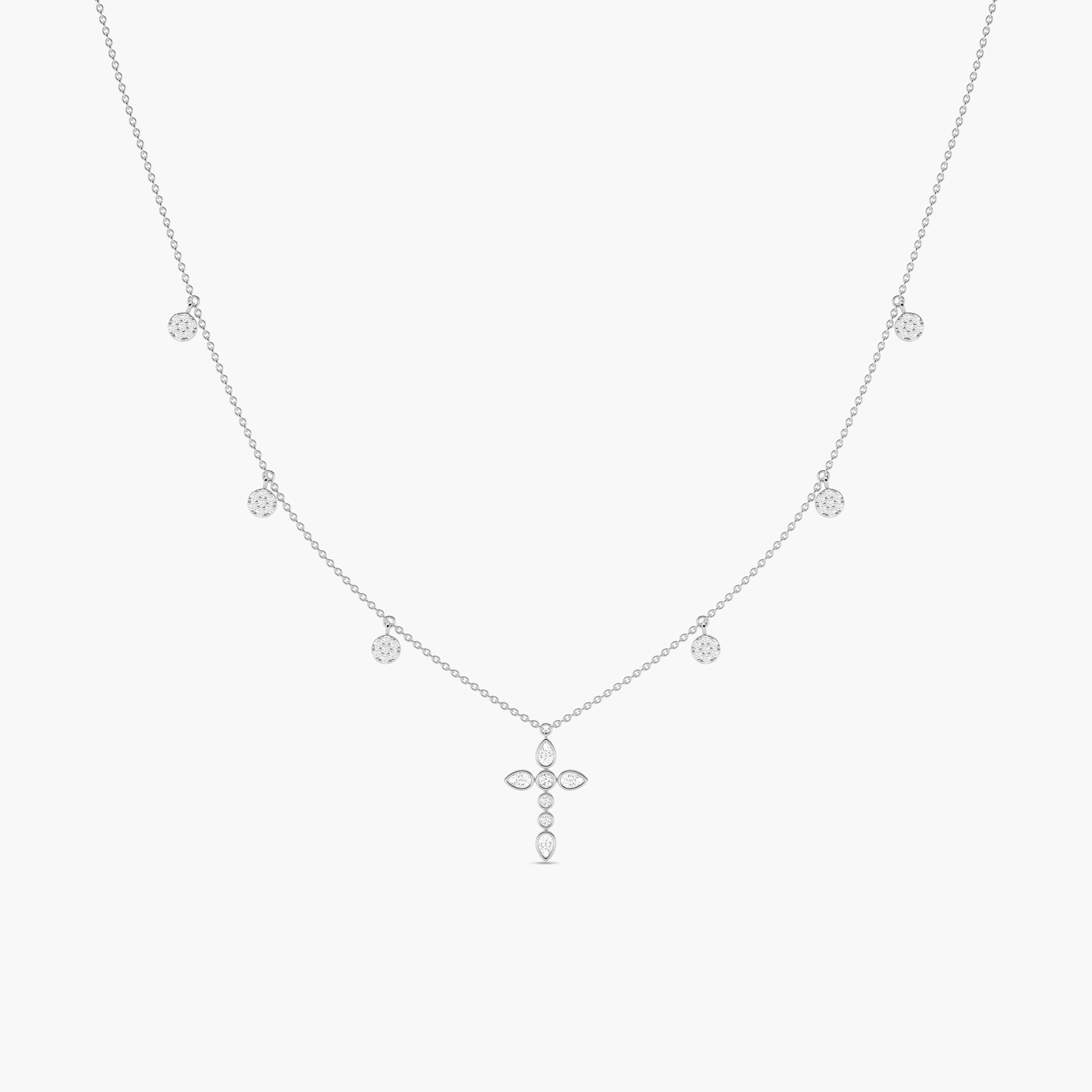 diamond necklace with cross