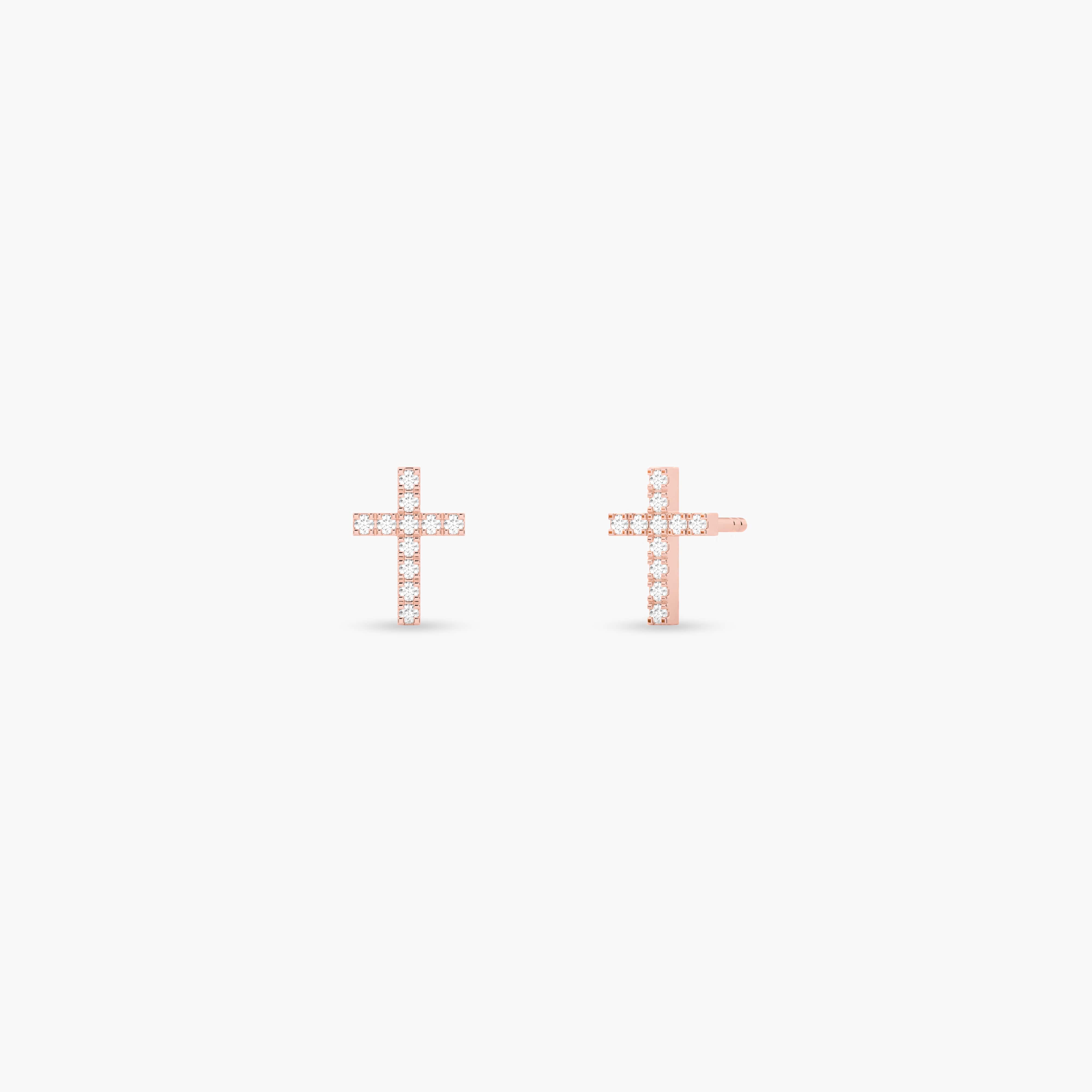 diamond cross earring