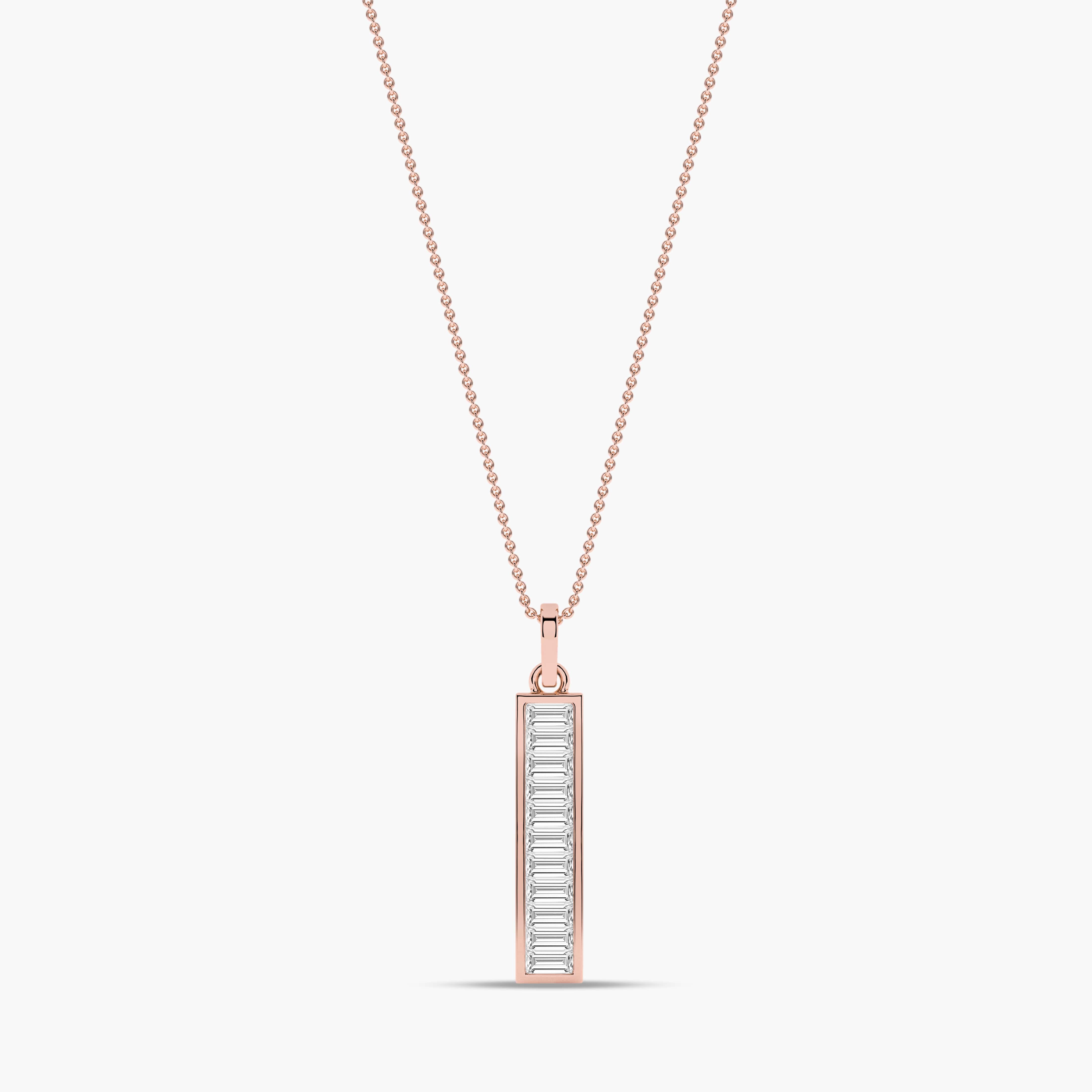 baguette pendant necklace