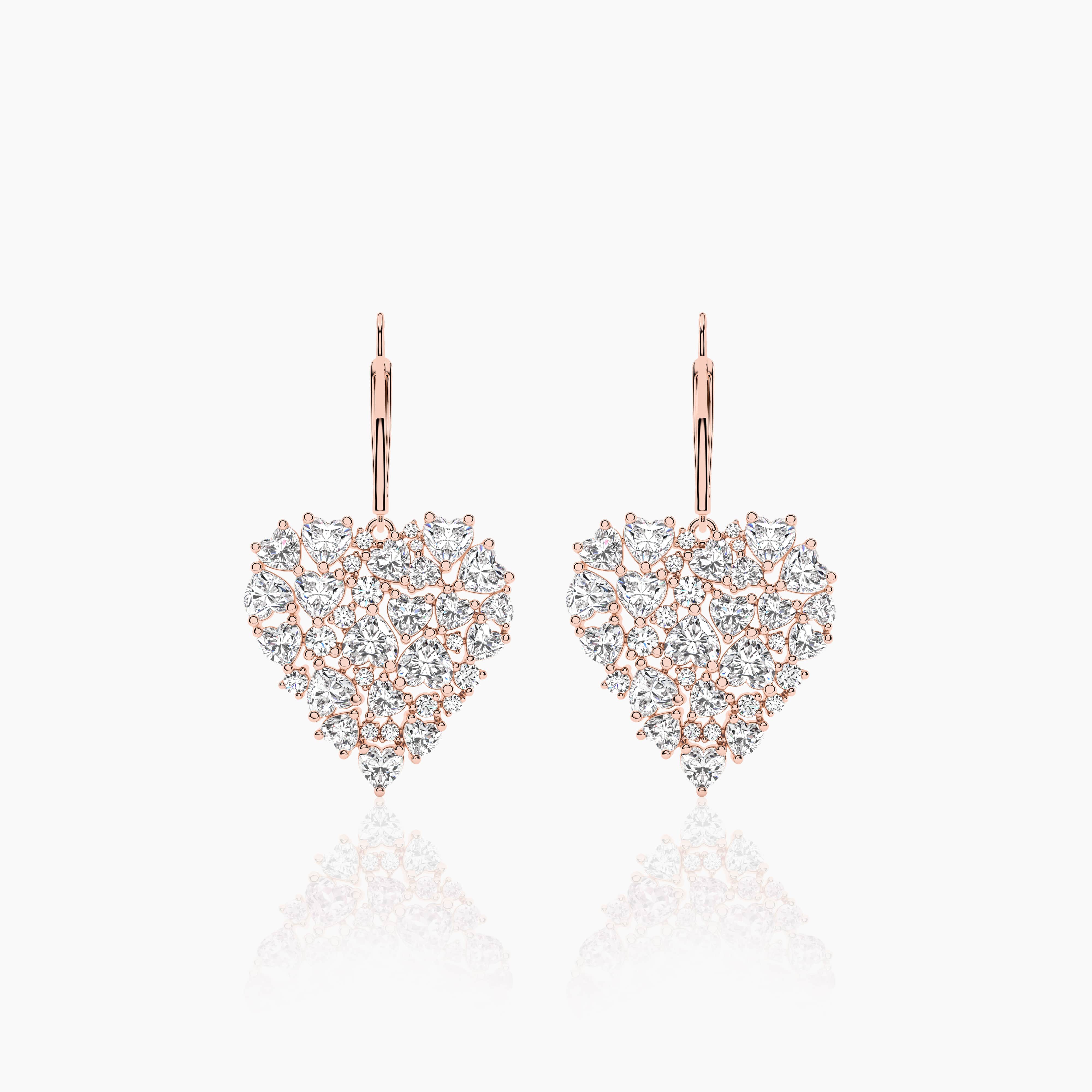 gold diamond drop earrings