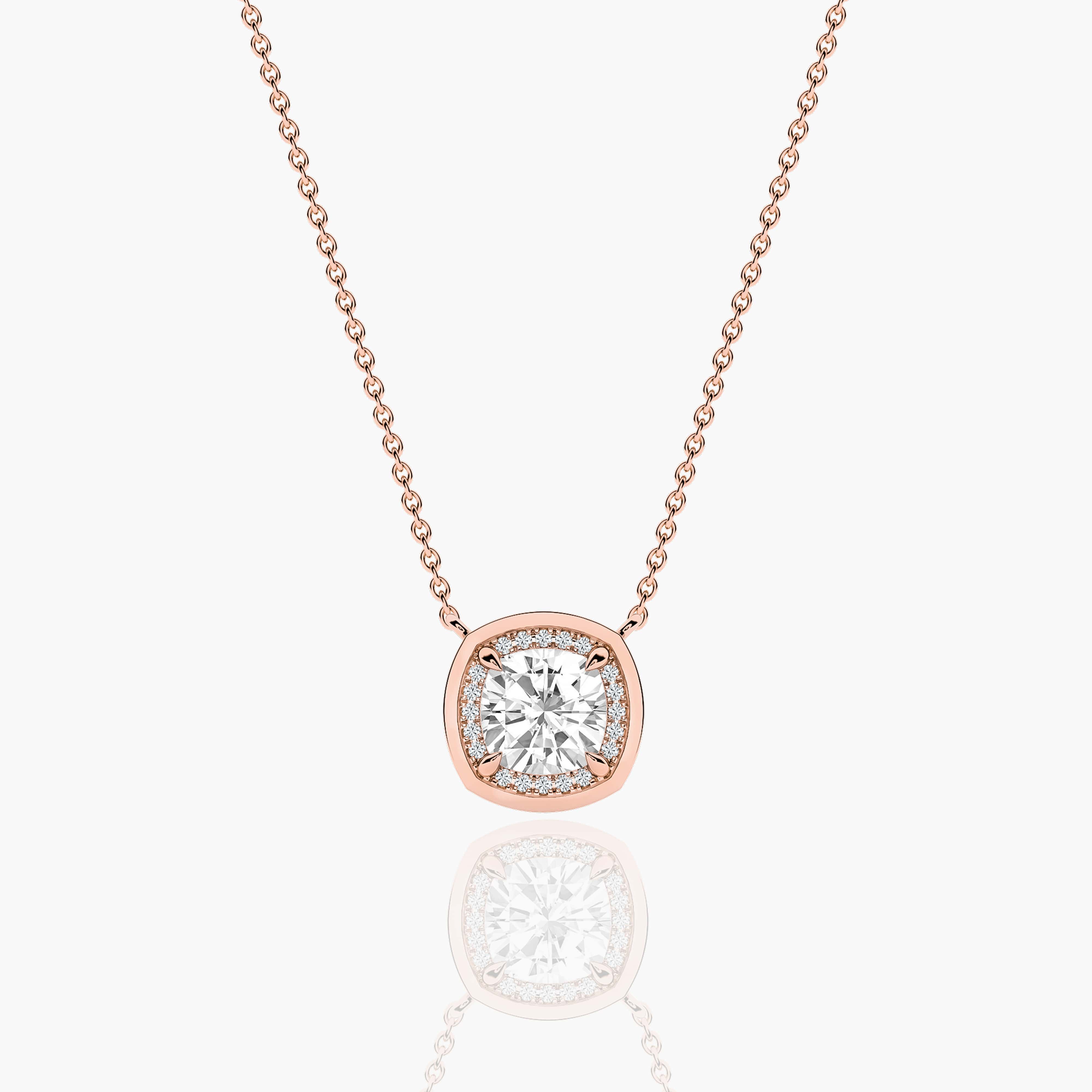 diamond halo pendant