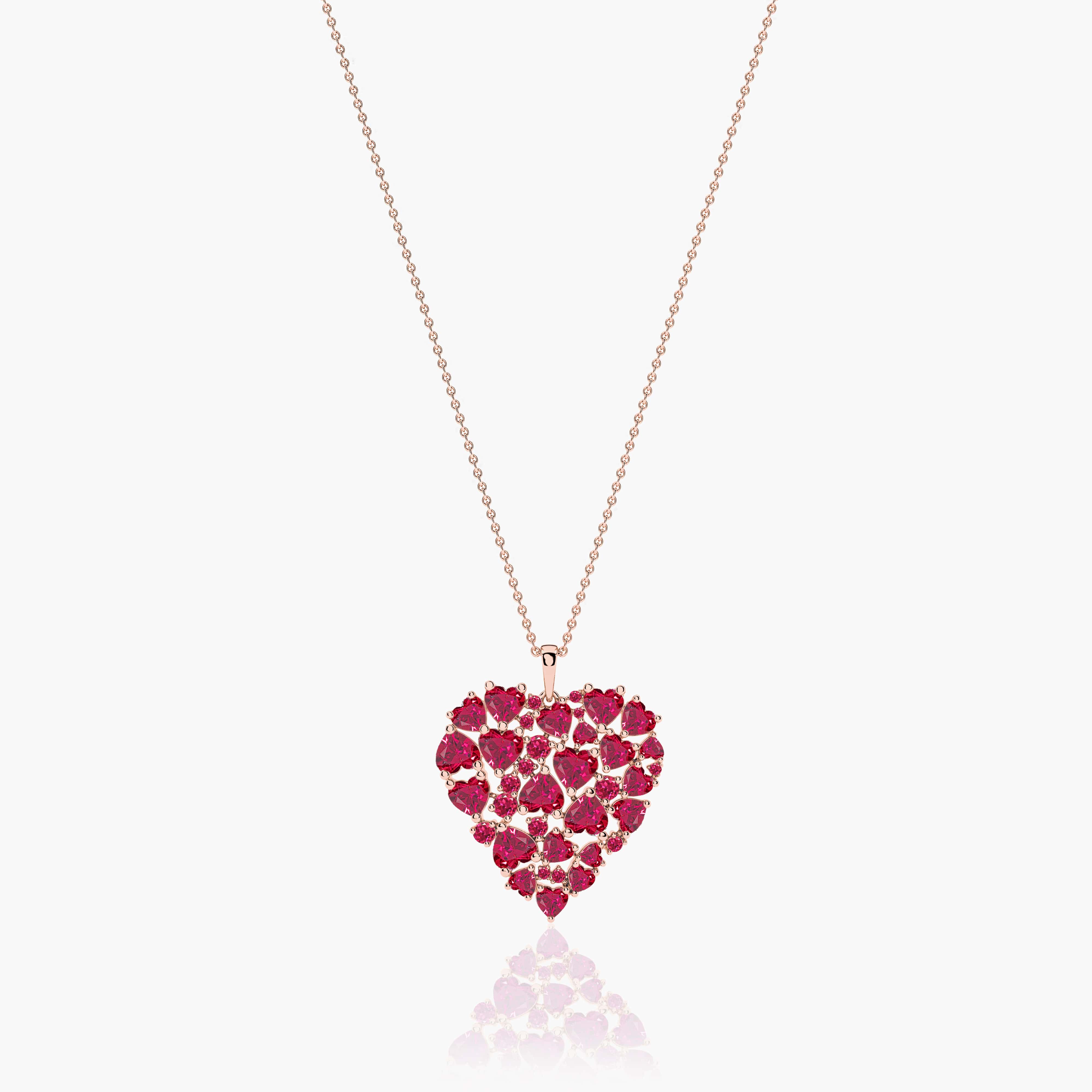 heart necklace ruby