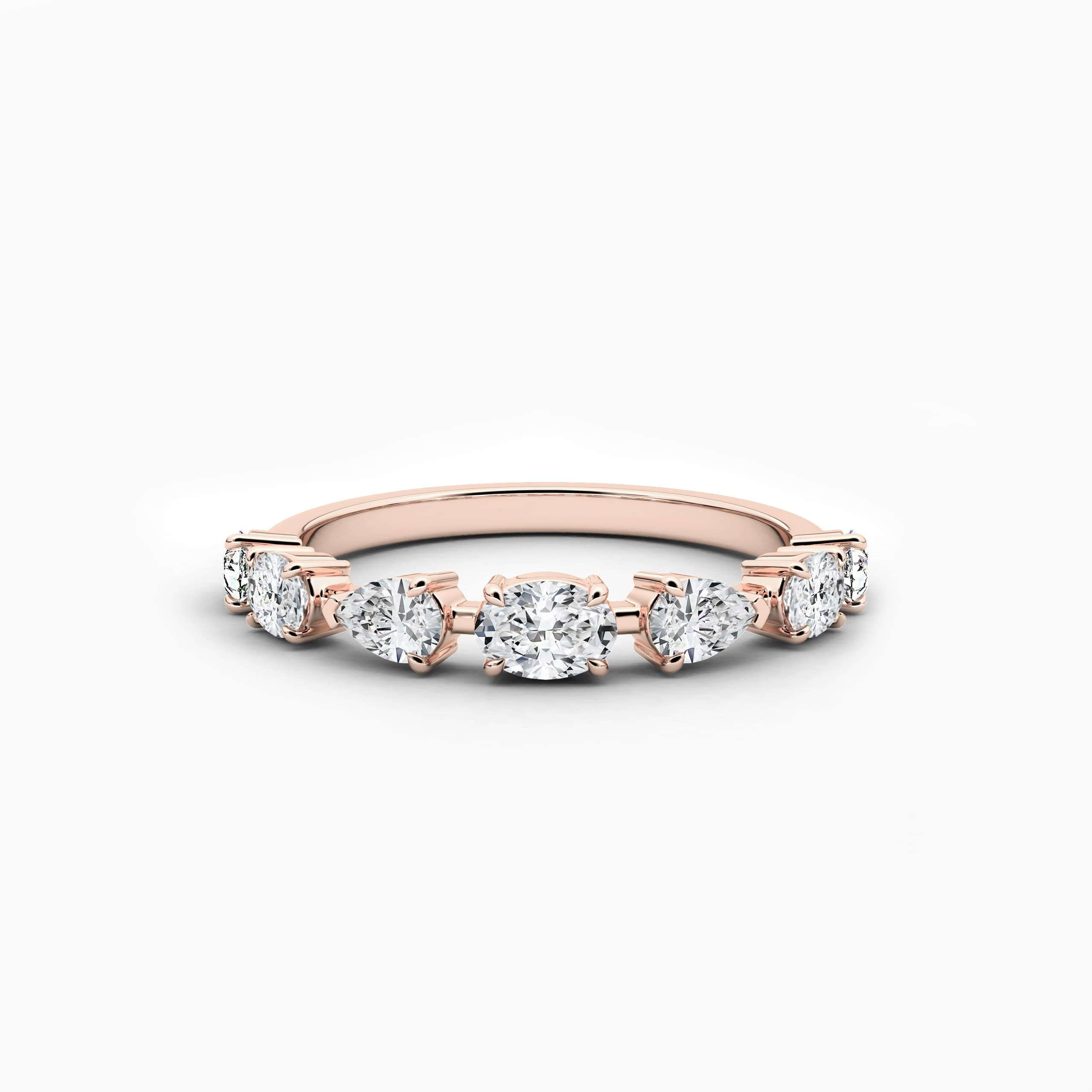Rose Gold Cluster Engagement Ring In Pear And Oval Shape Ring For Woman's