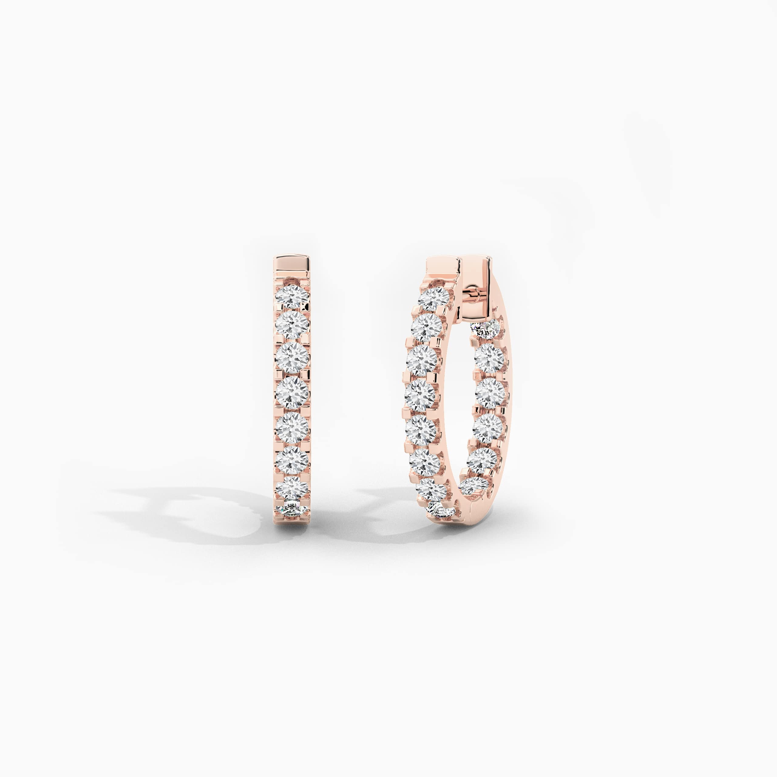 cheap diamond hoop earrings in rose gold