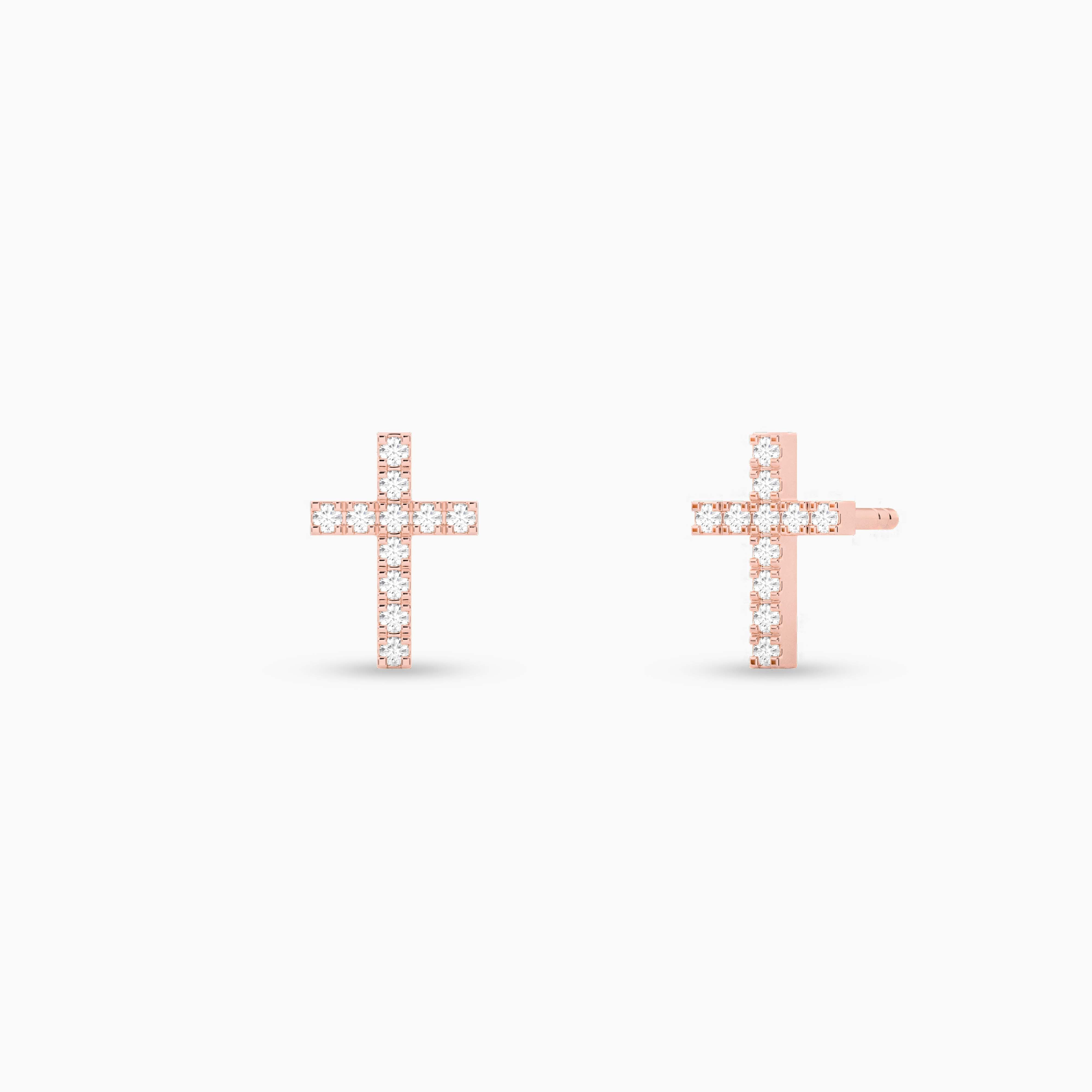 diamond cross earring