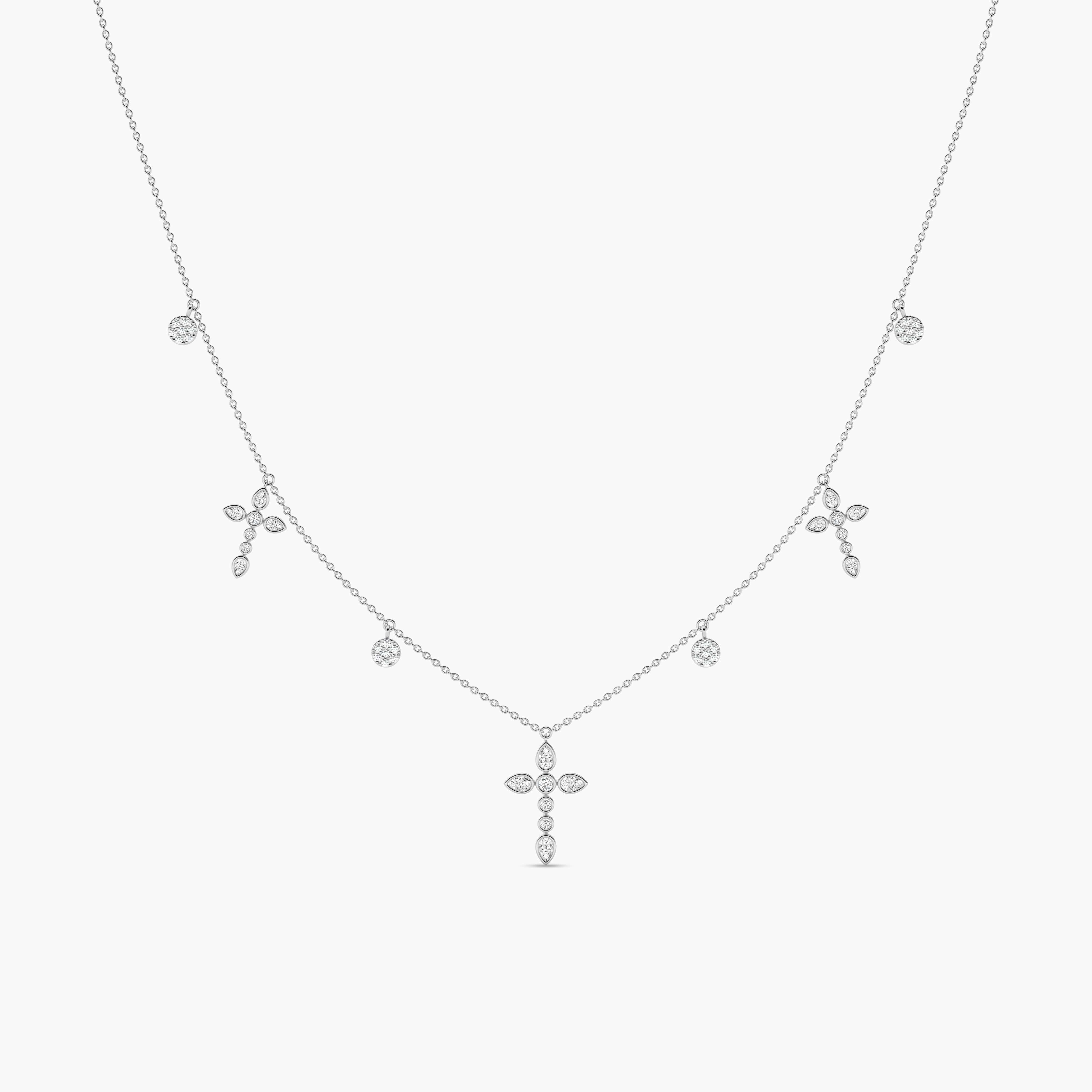 cross necklace for women white gold