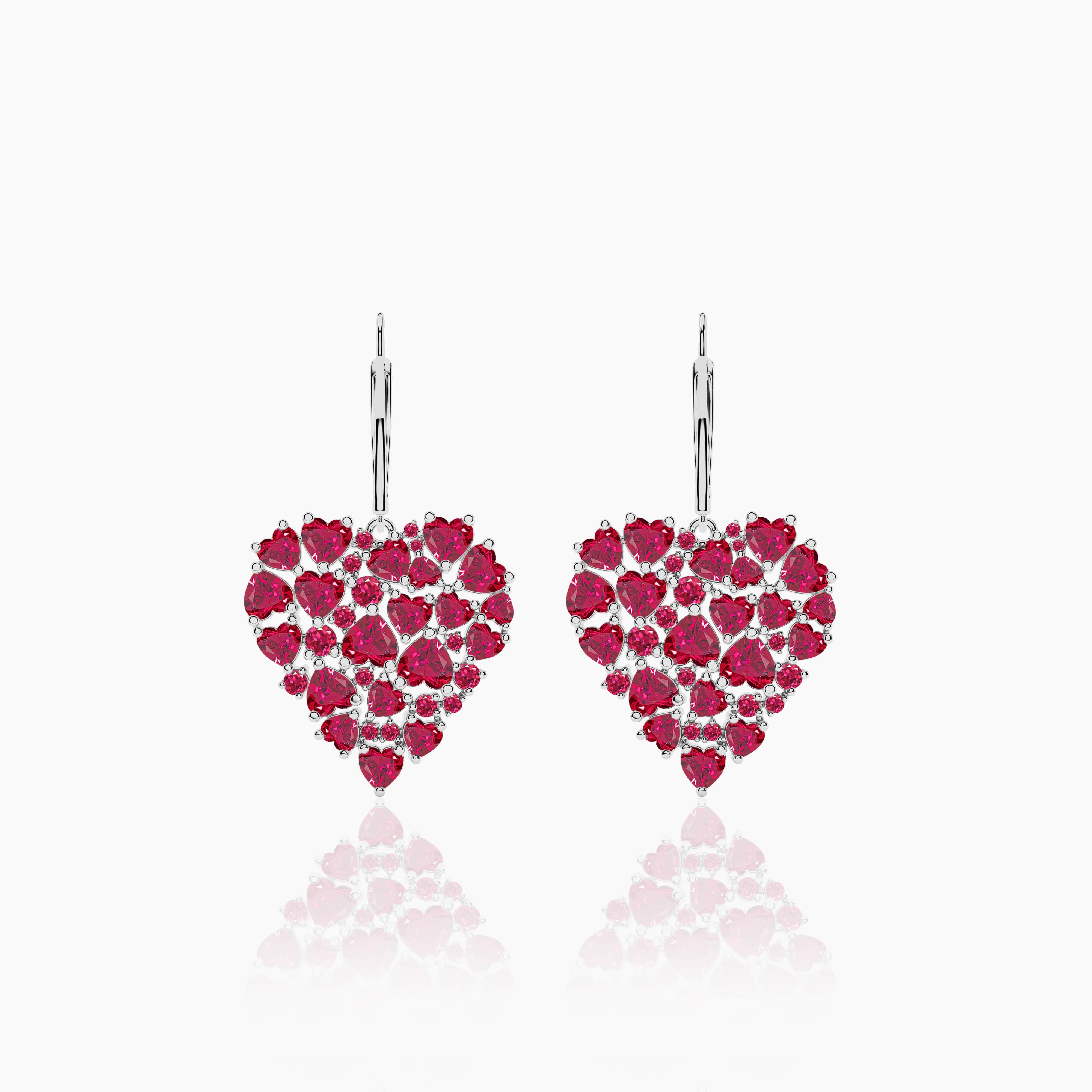 lab created ruby earrings