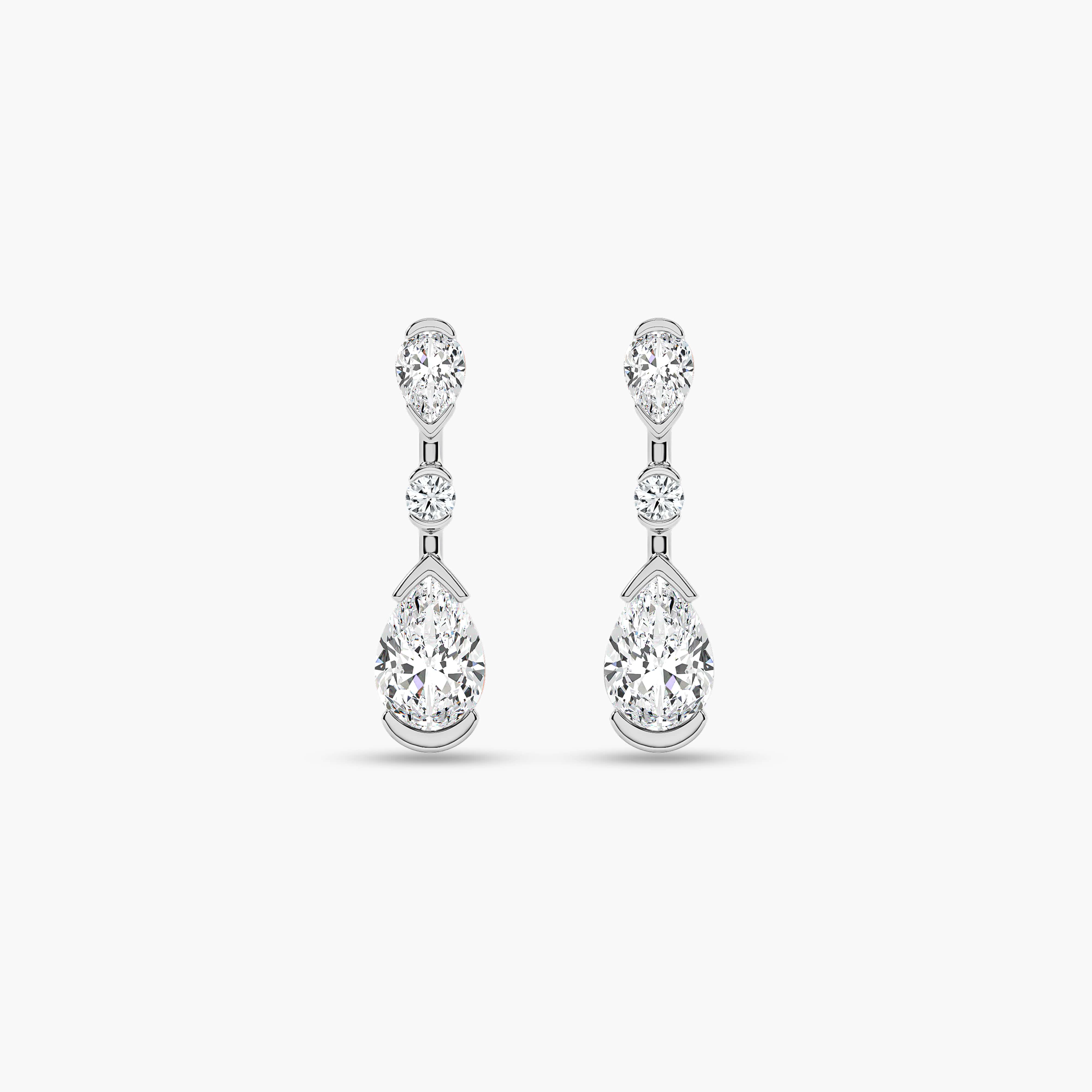 white gold and diamond drop earrings​