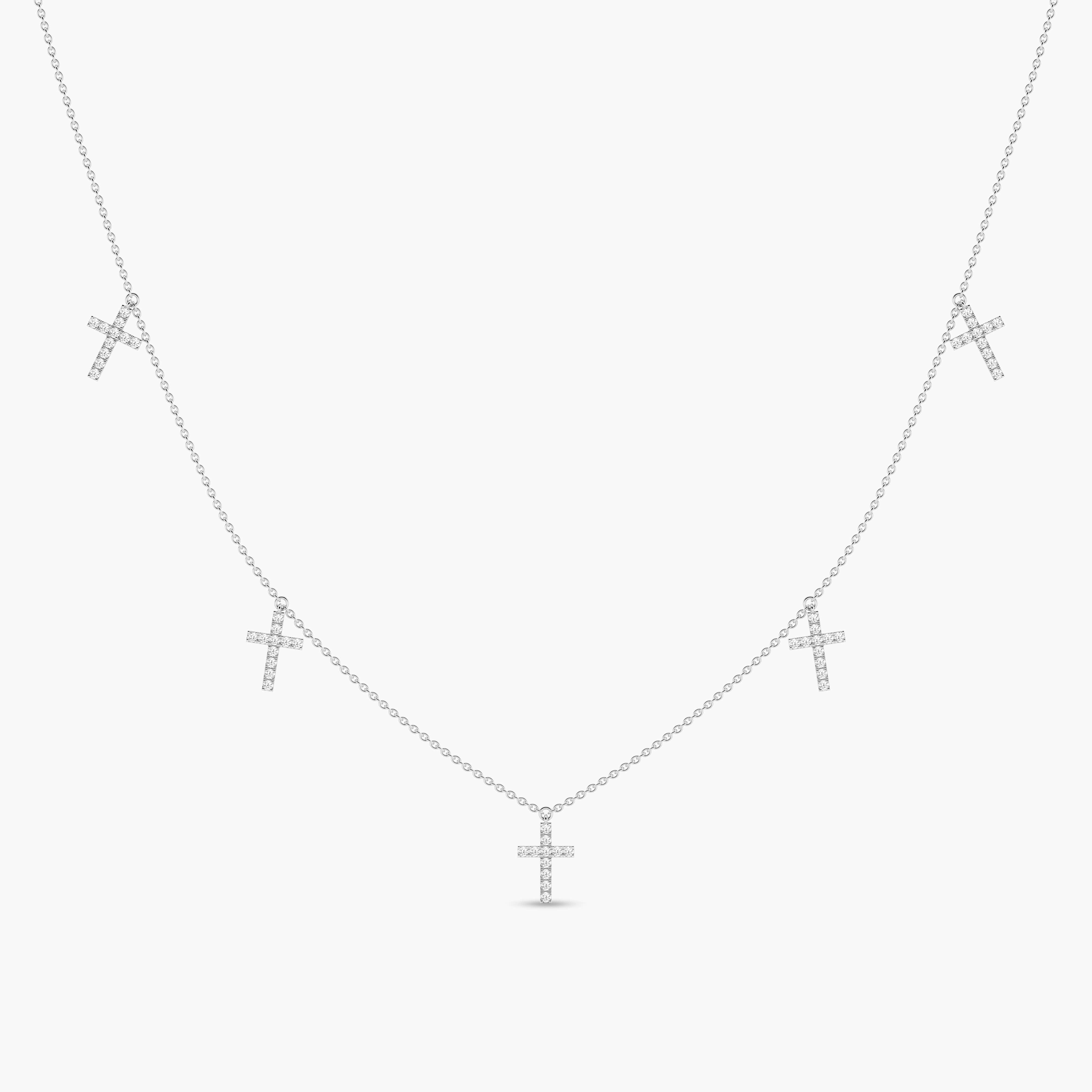 cross necklace for women white gold