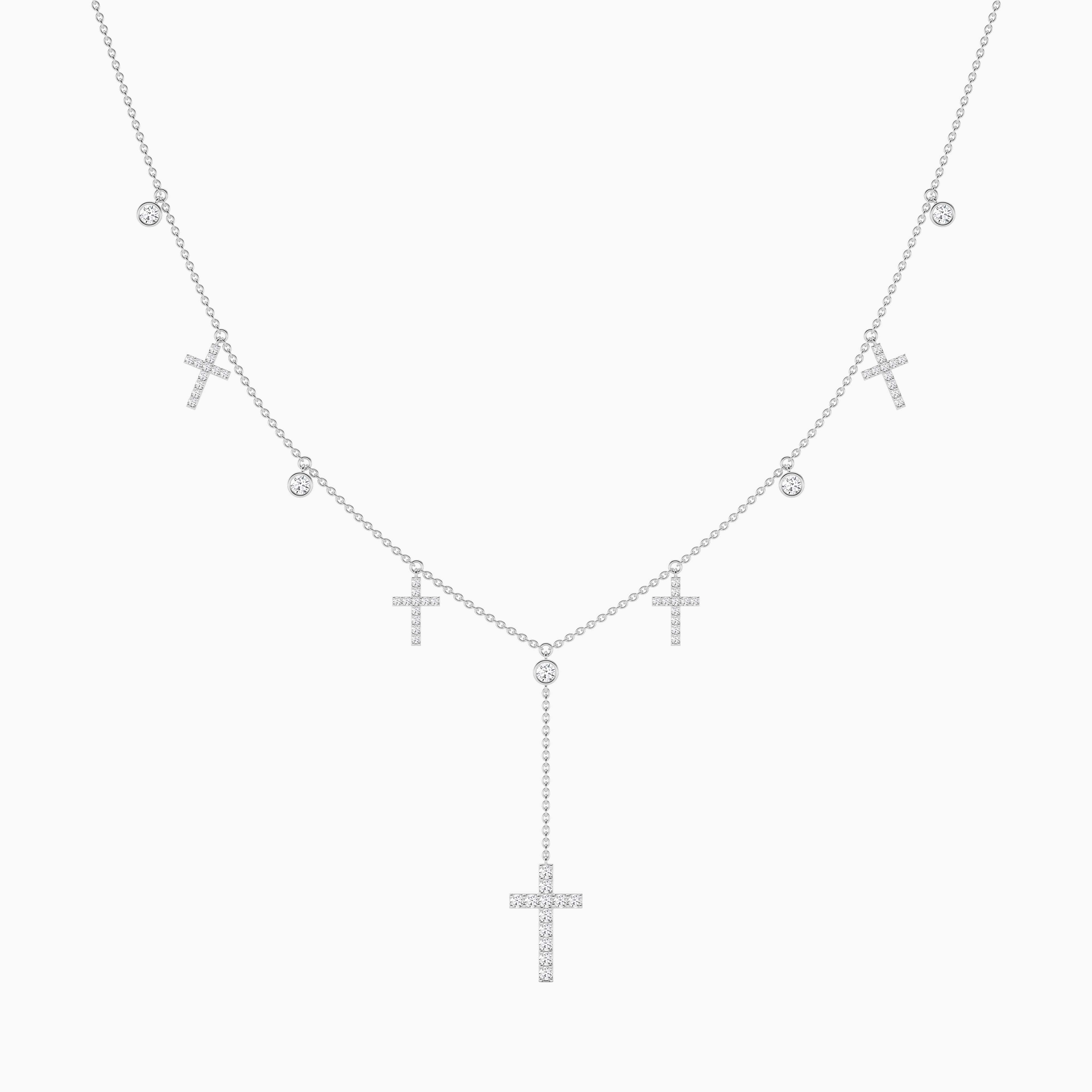 white gold cross necklace women's​