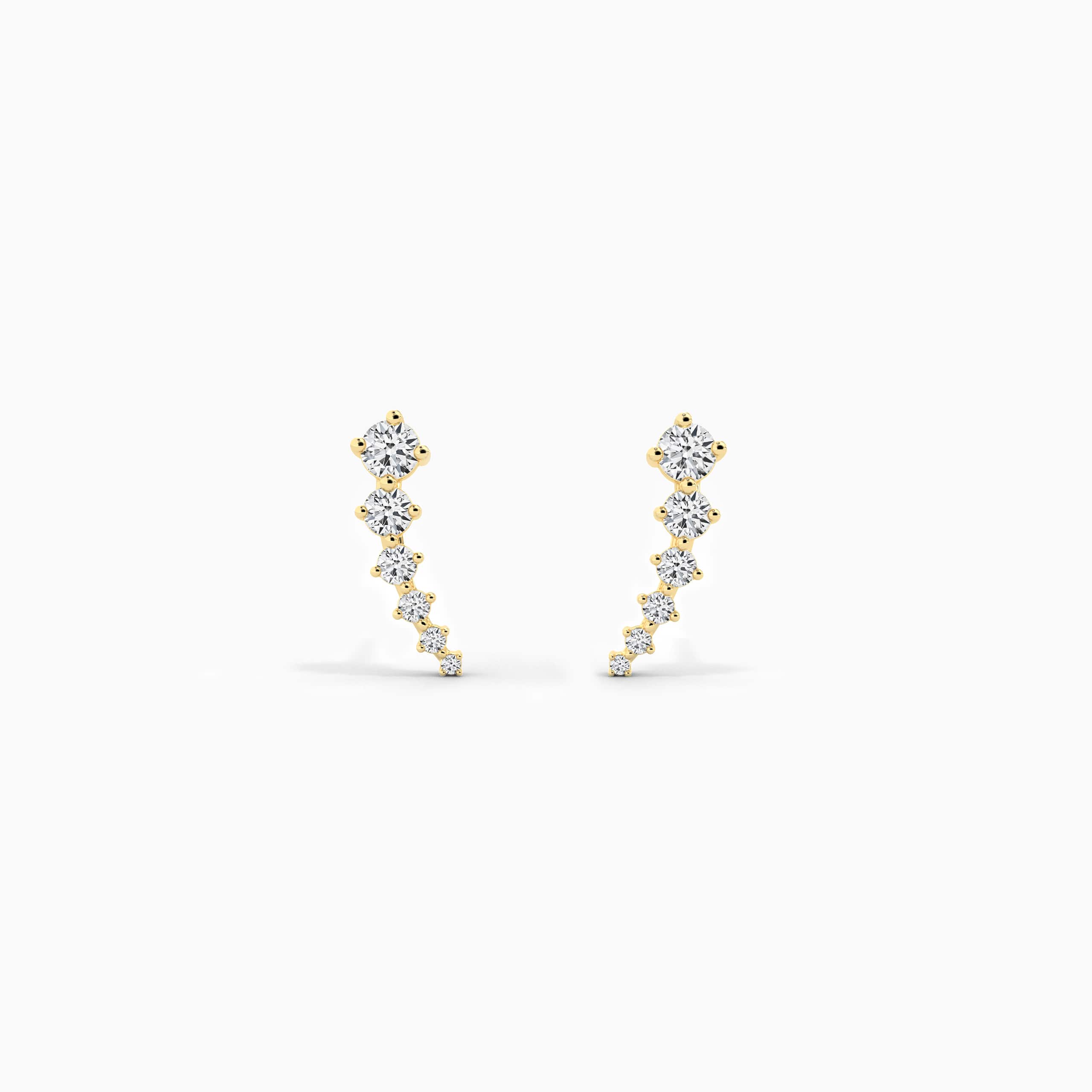 Climber Stud Earring Yellow Gold