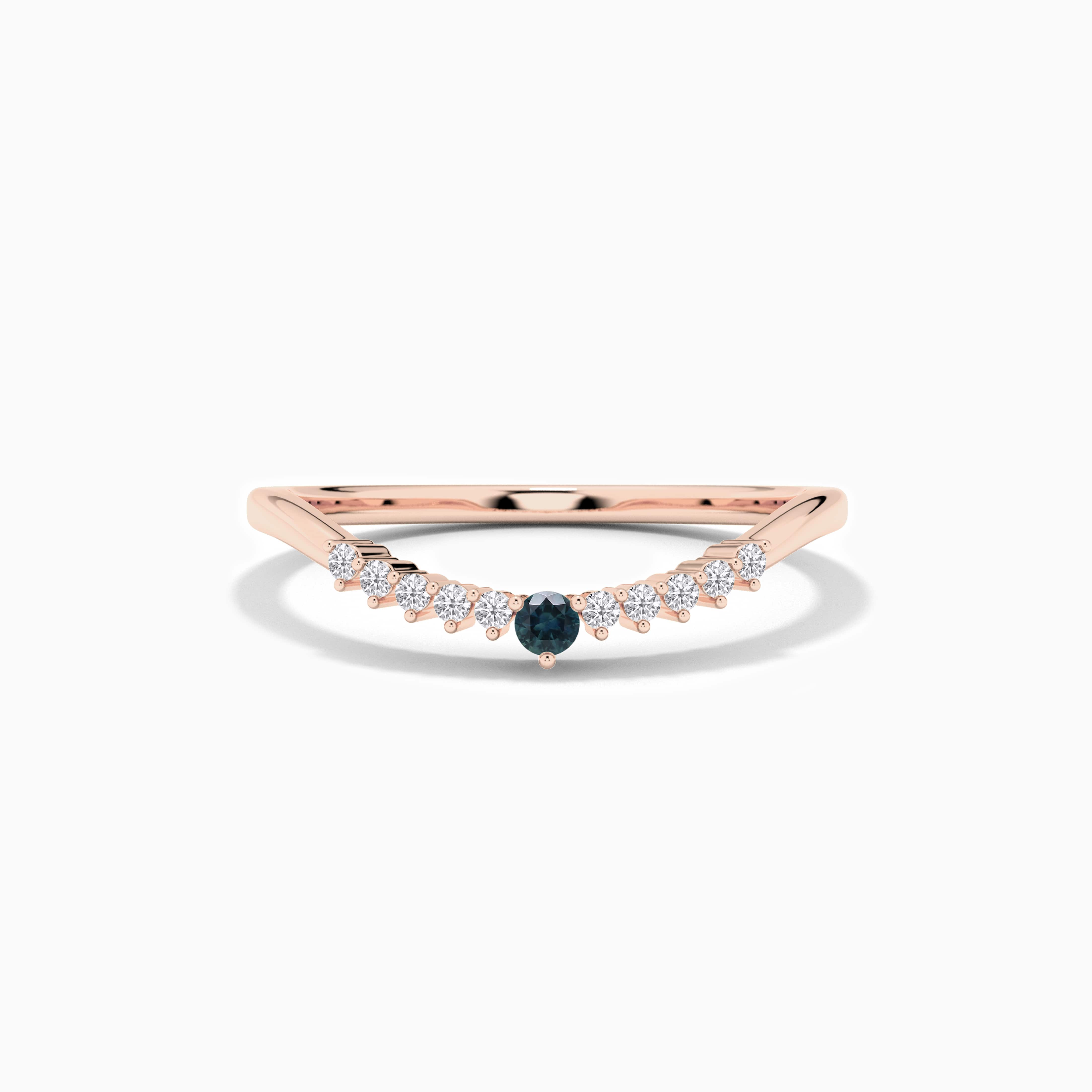 Birthstone and Round Stackable Diamond Ring