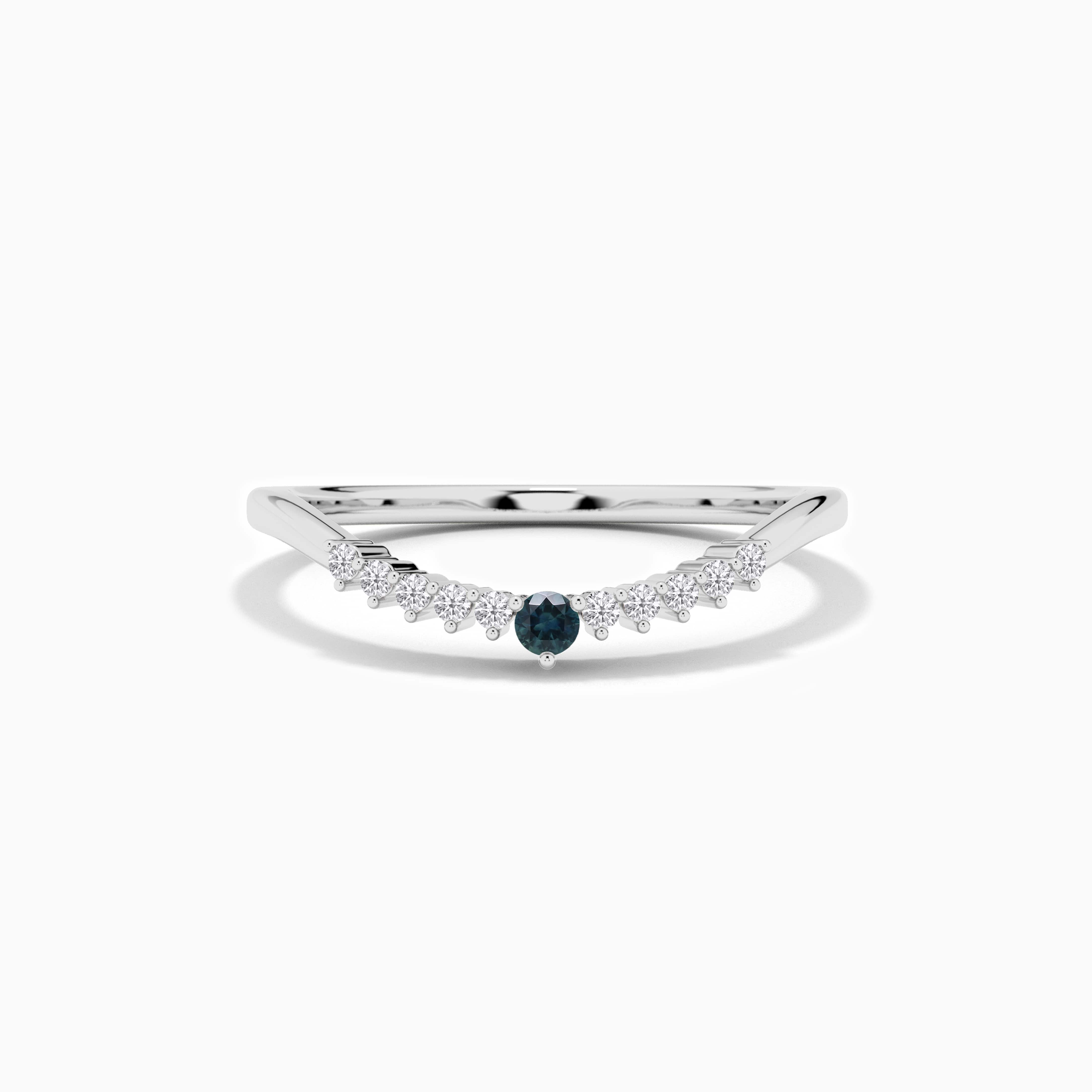 Birthstone and Round Stackable Diamond Ring