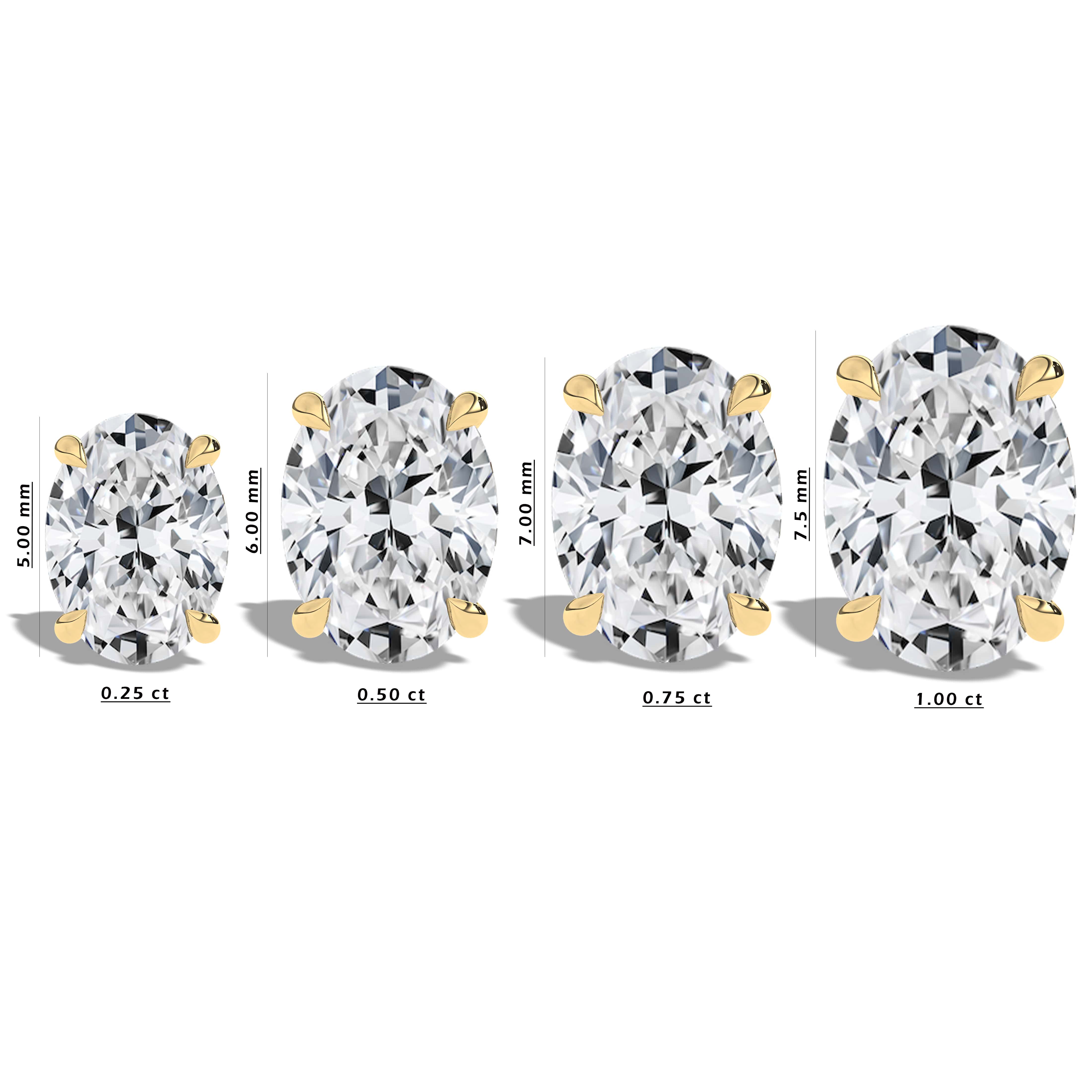 Diamond Stud Earrings Oval