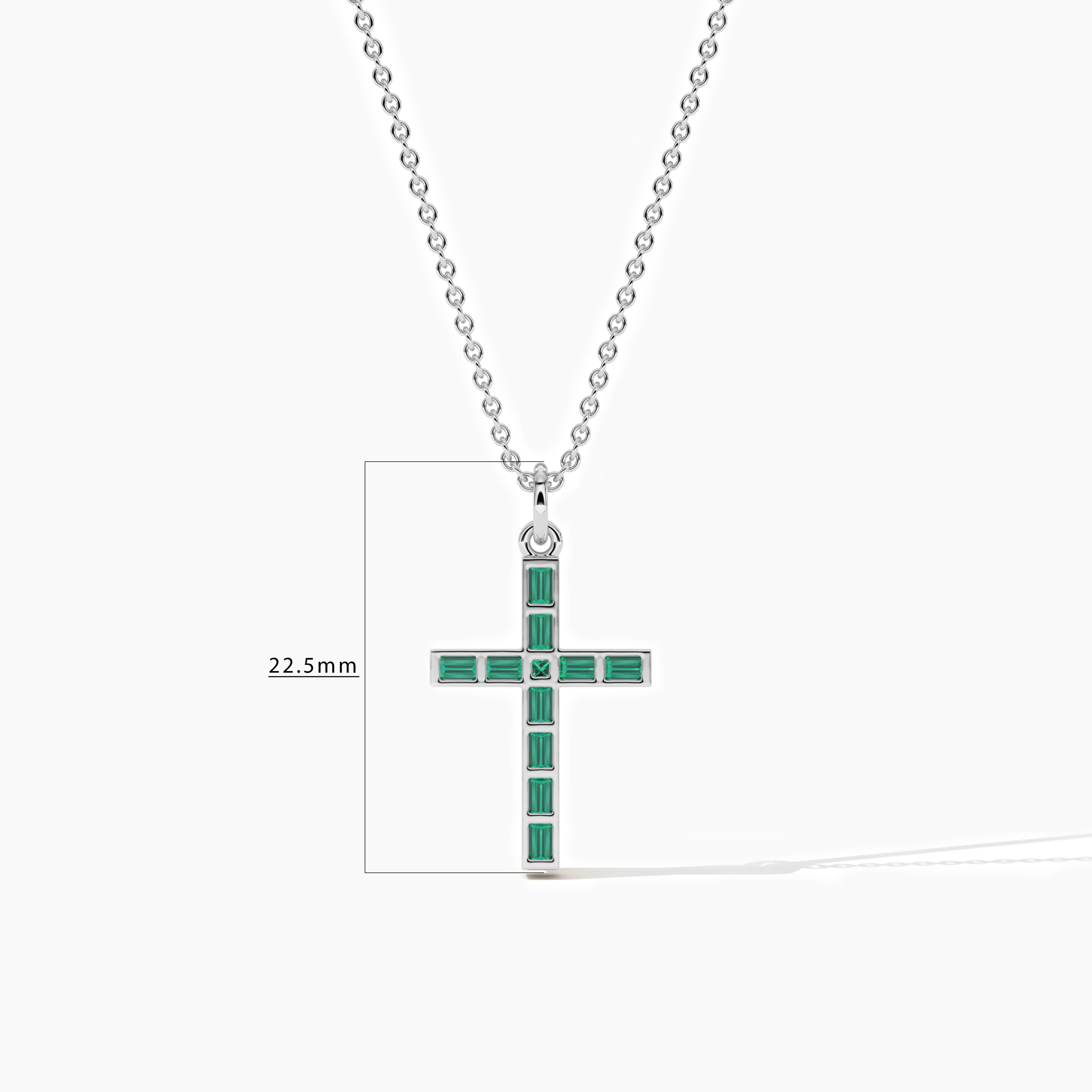 emerald green cross necklace