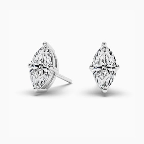 2.00 CT Marquise Cut Diamonds - Stud Earrings