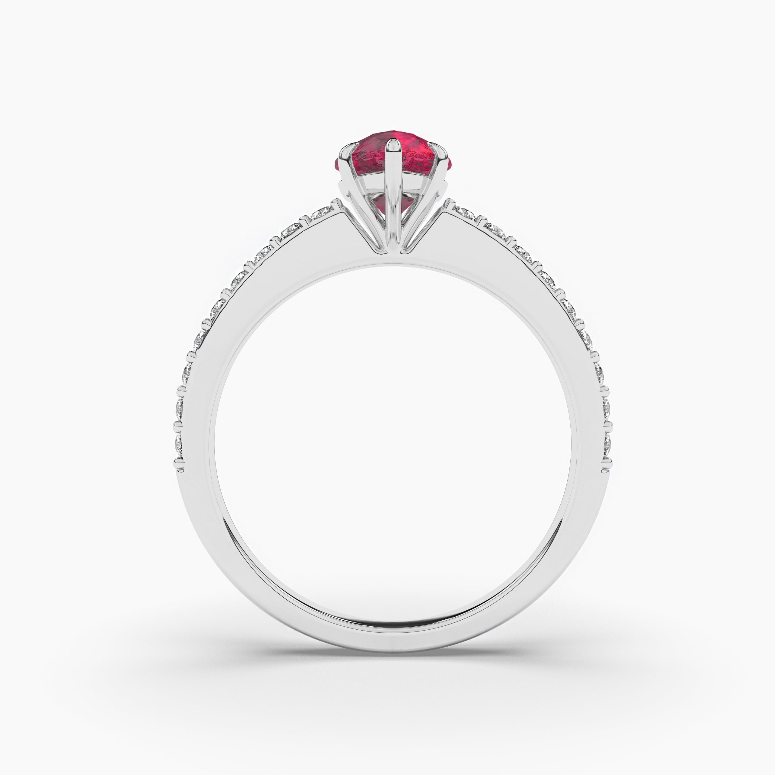 ruby diamond engagement ring in white gold 