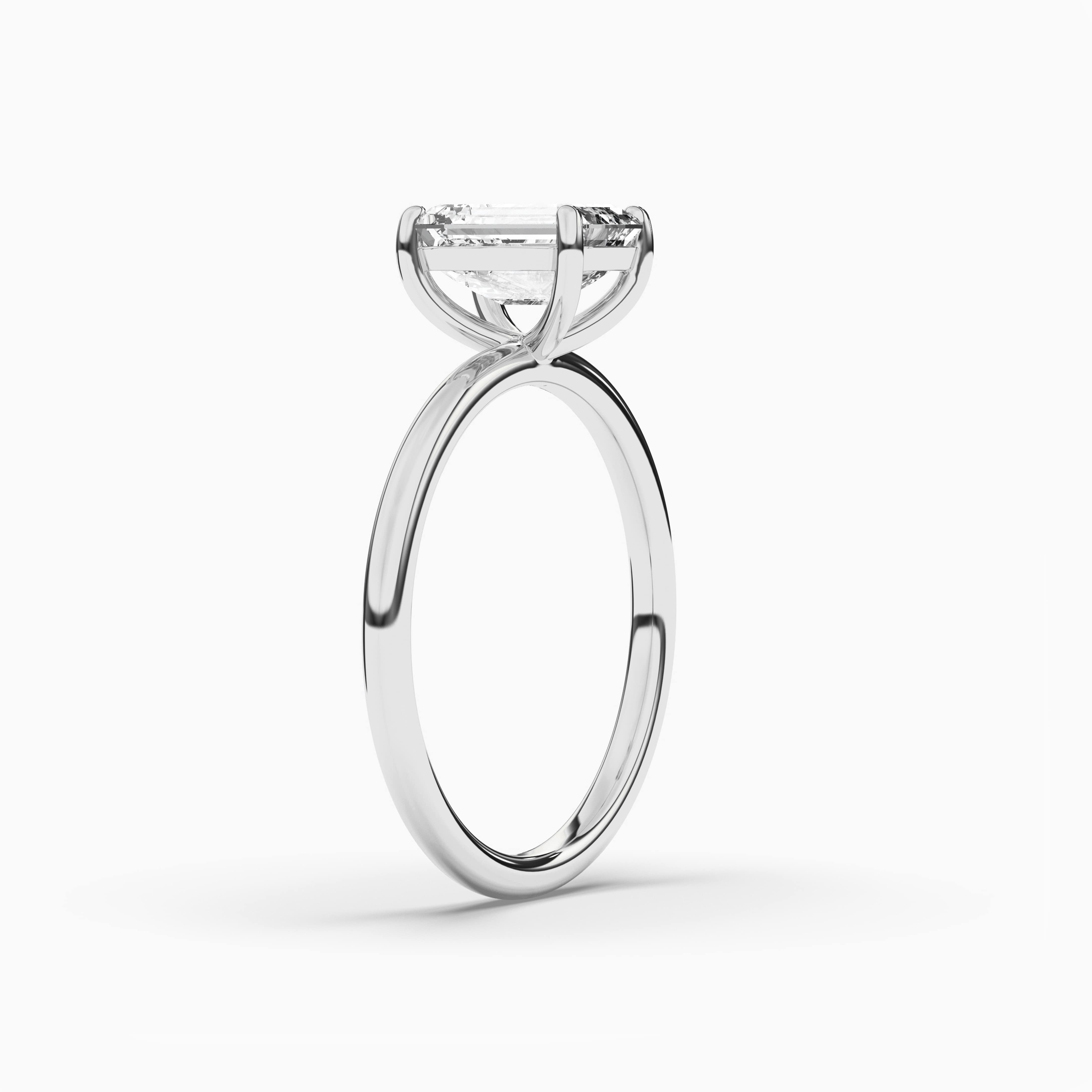 diamond emerald cut solitaire ring