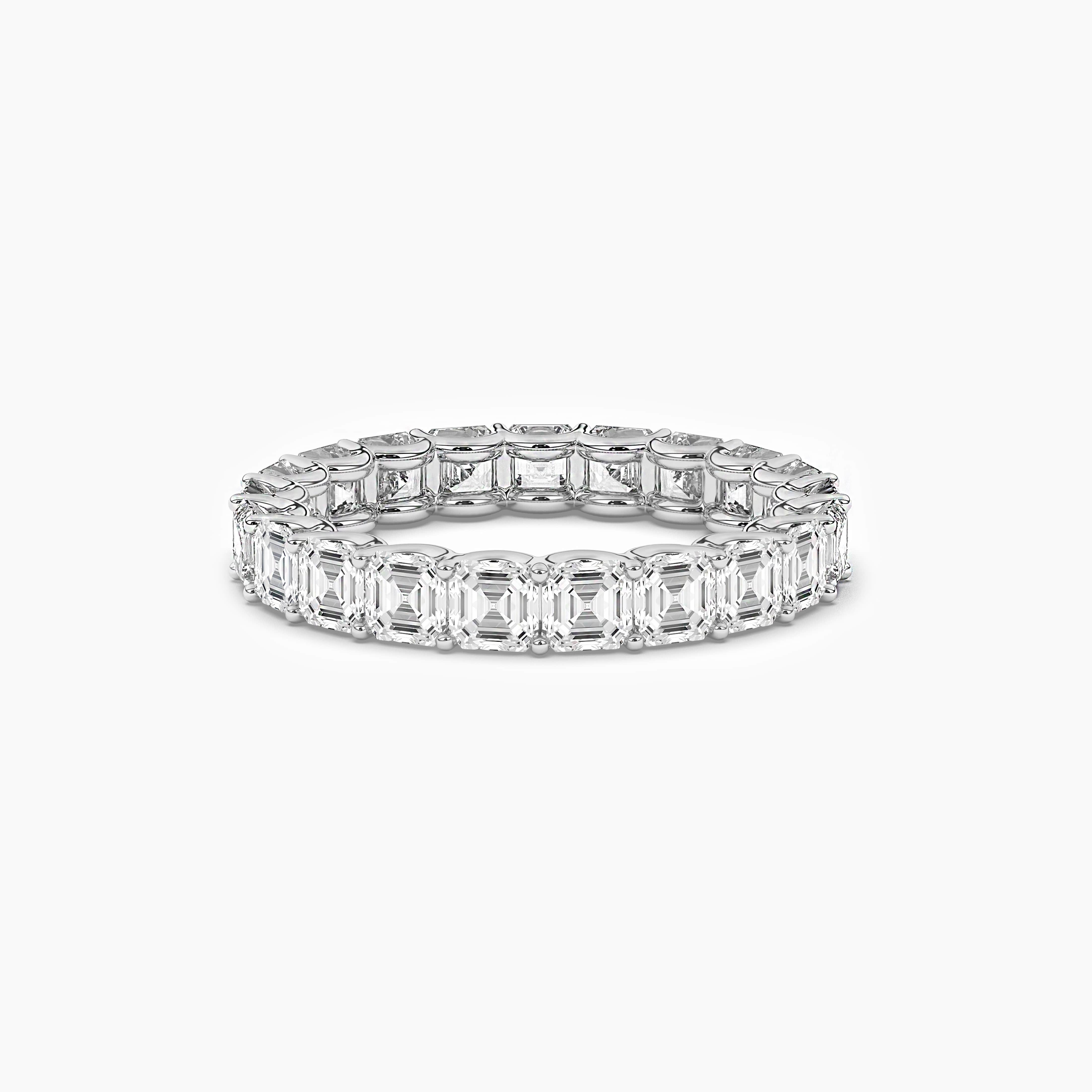 White Gold Asscher Cut Diamond Eternity Ring