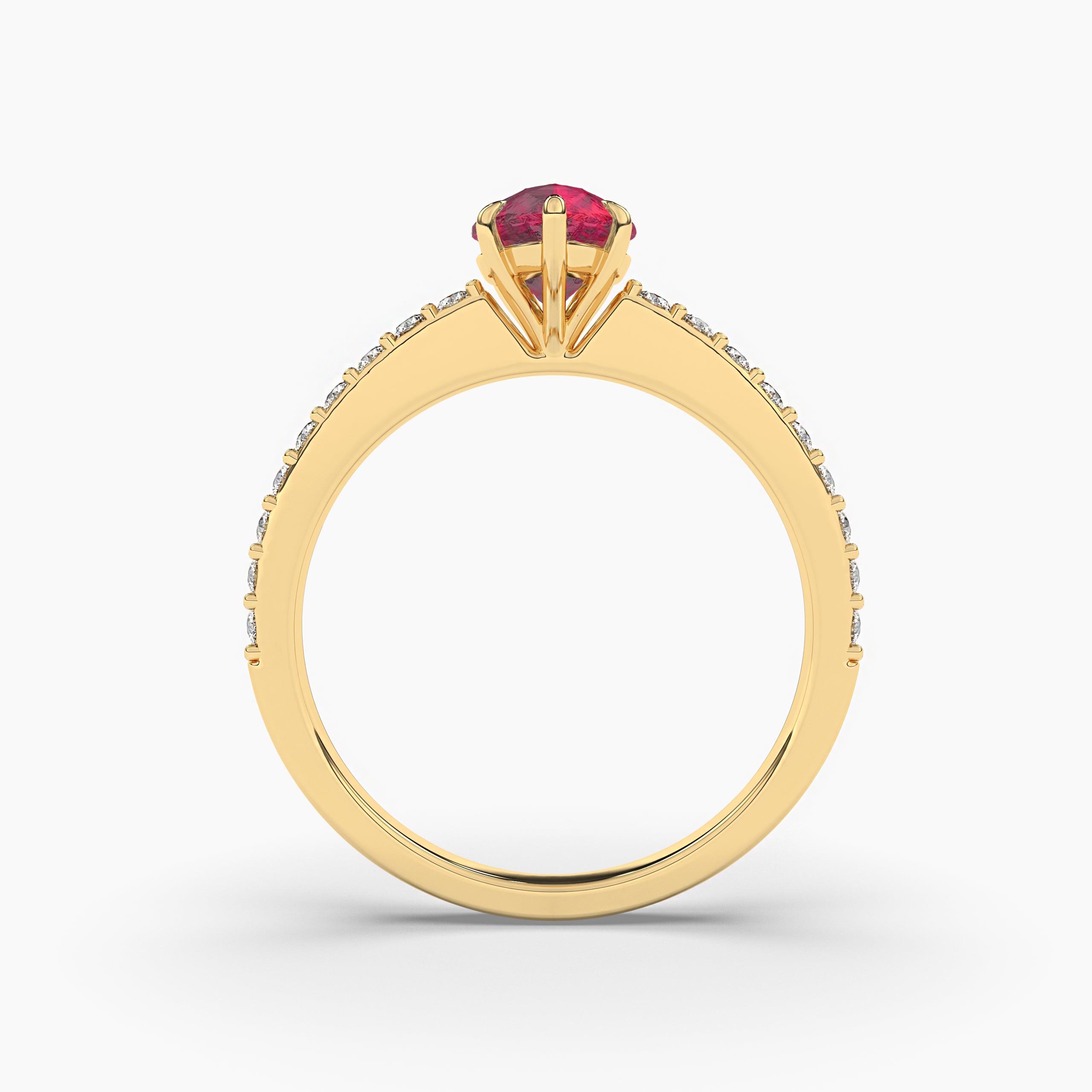 yellow gold ruby and white diaond engagement ring 