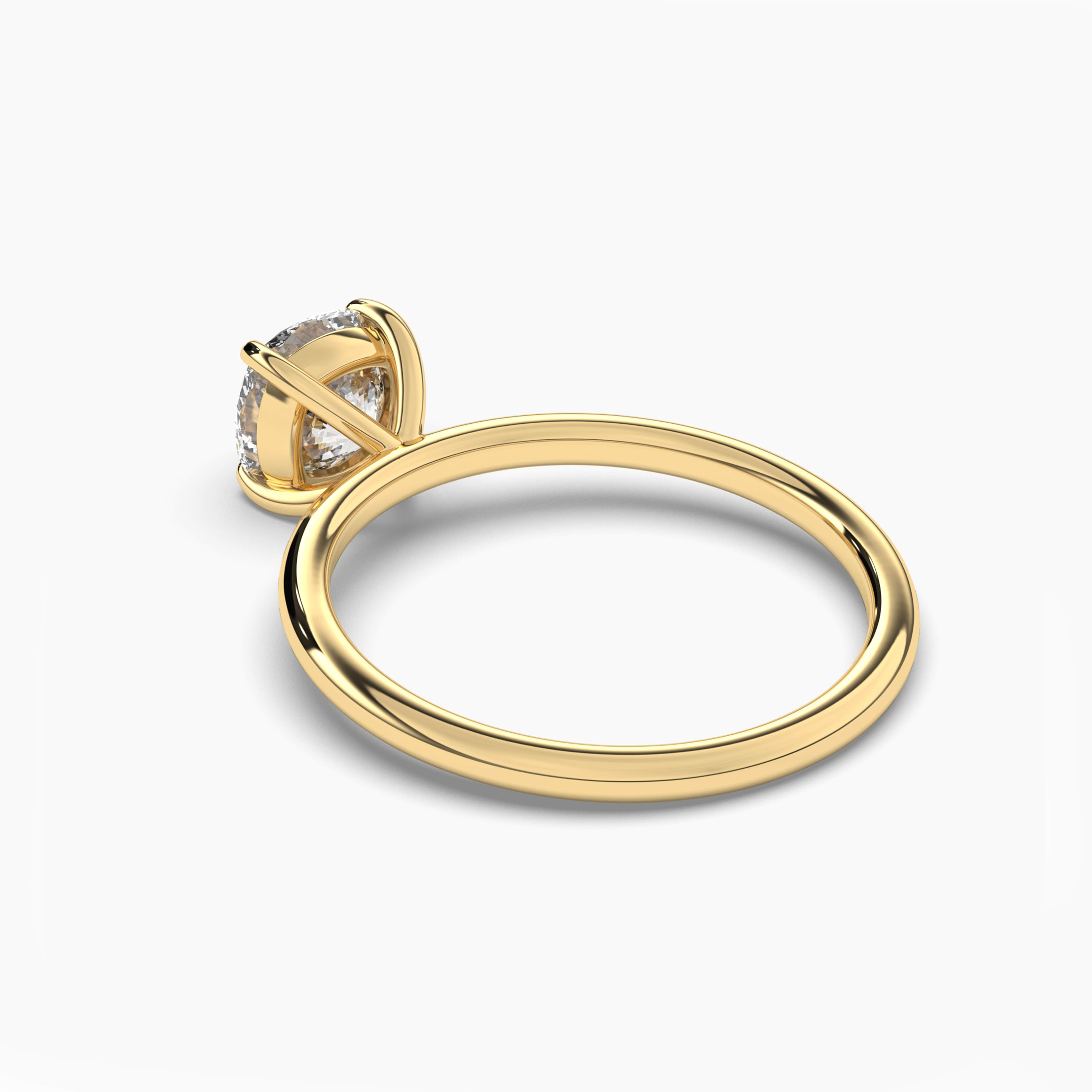 Cushion Cut Diamond Engagement Ring In Yellow Gold