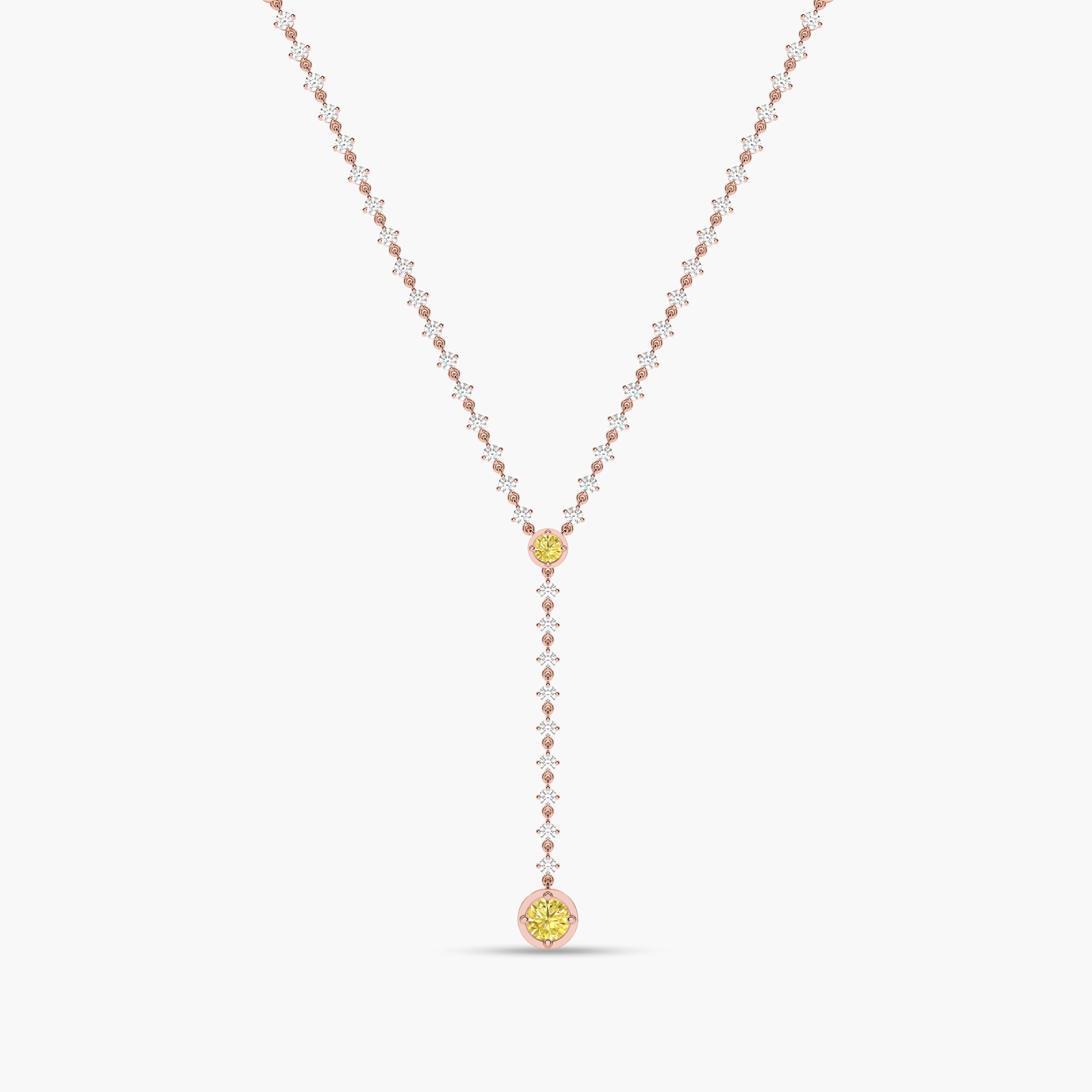 yellow diamond tennis chain